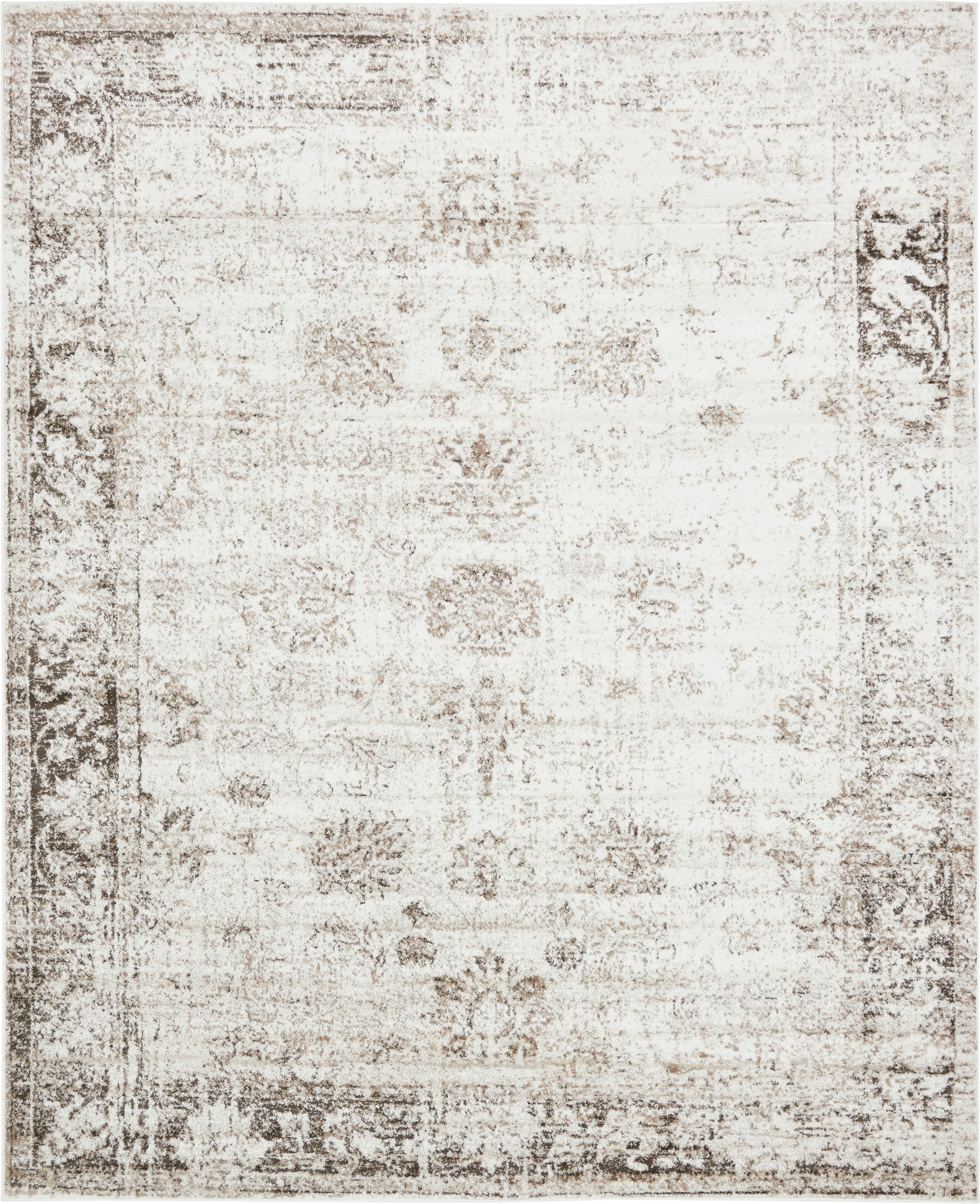 Ivory Elegance 8'x10' Rectangular Synthetic Rug