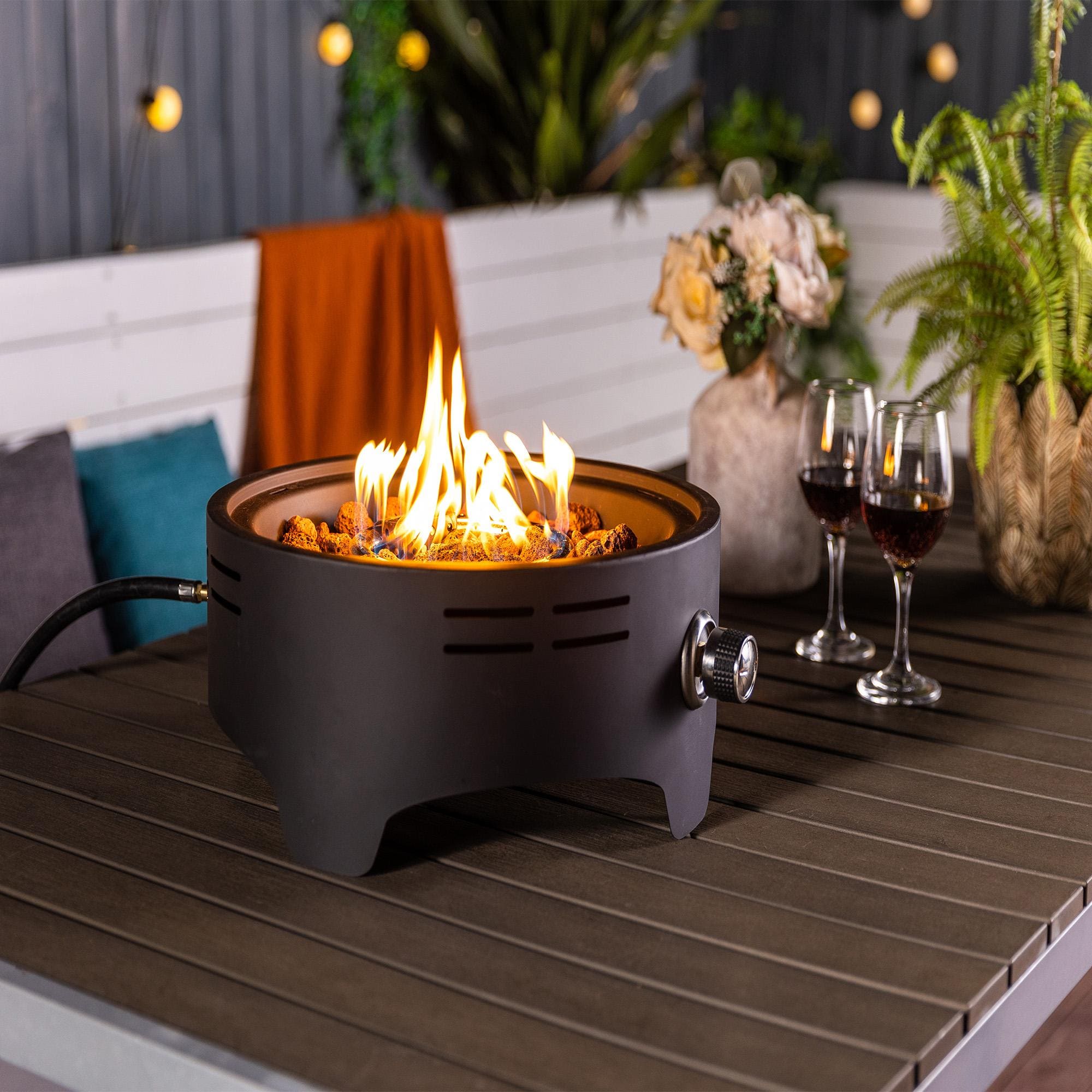 Bayfeve BFAS-32639-FP 15-in W 40000 Maximum BTUs Steel Round Portable Liquid propane Fire pit