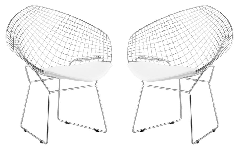 Zuo Modern 188021 Set of 2 Net Contemporary/Modern Faux leather Upholstered Side chair ( Metal Frame )