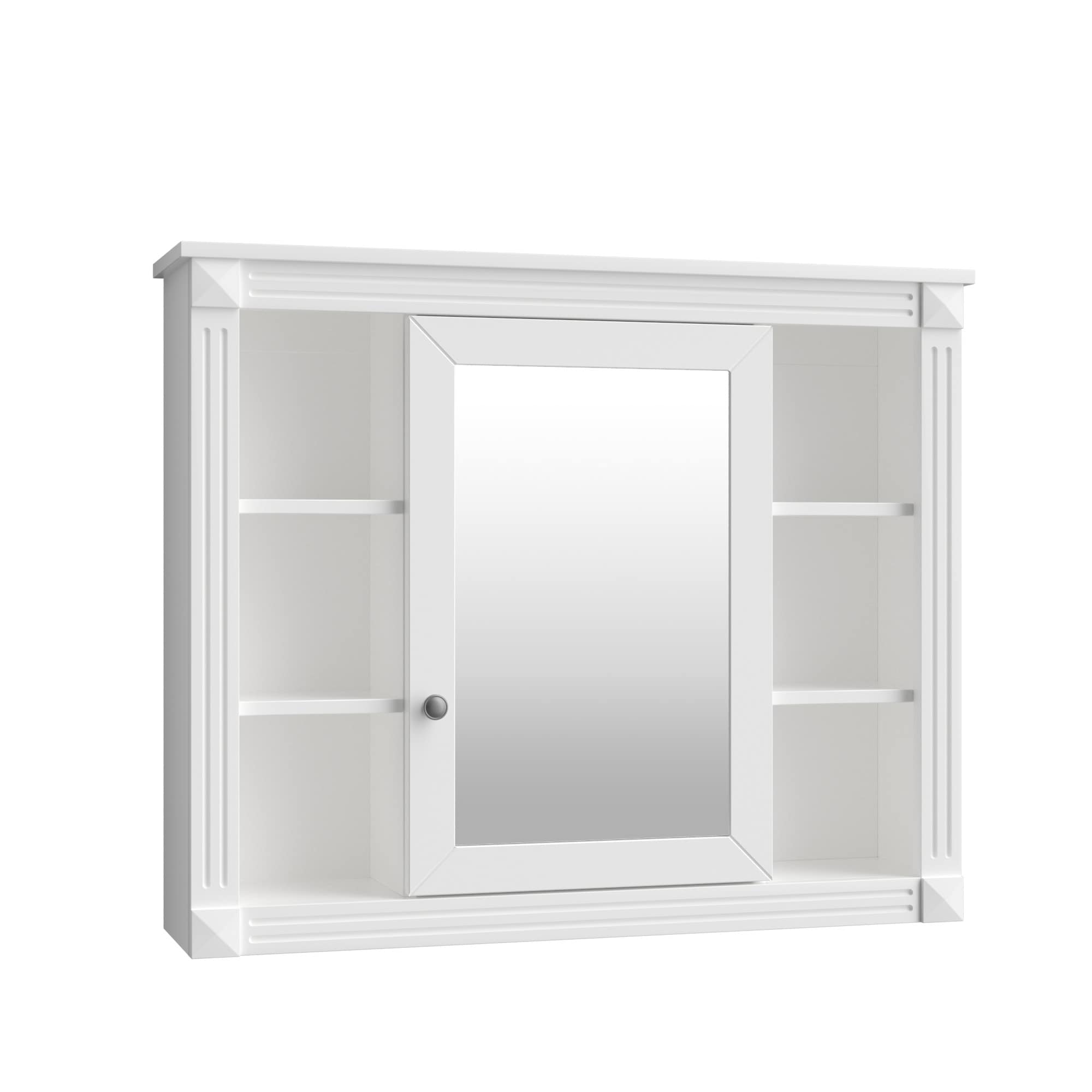 AAZJ CMR 35-in x 28-in Surface Mount Gray Mirrored Soft Close Medicine Cabinet