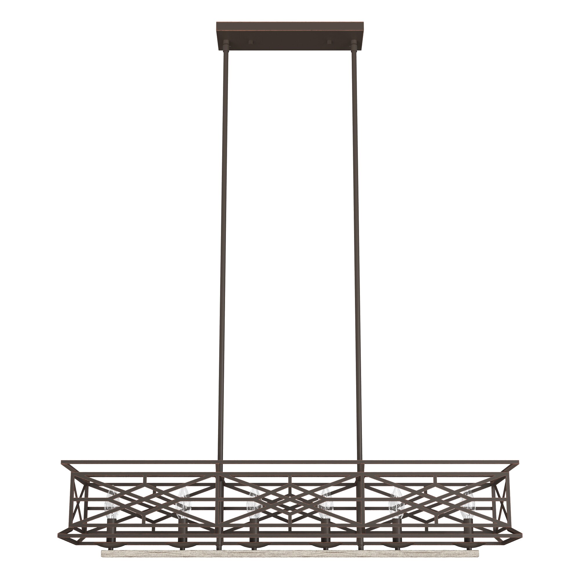 Langwood Onyx Bengal 6-Light Vintage Linear Chandelier