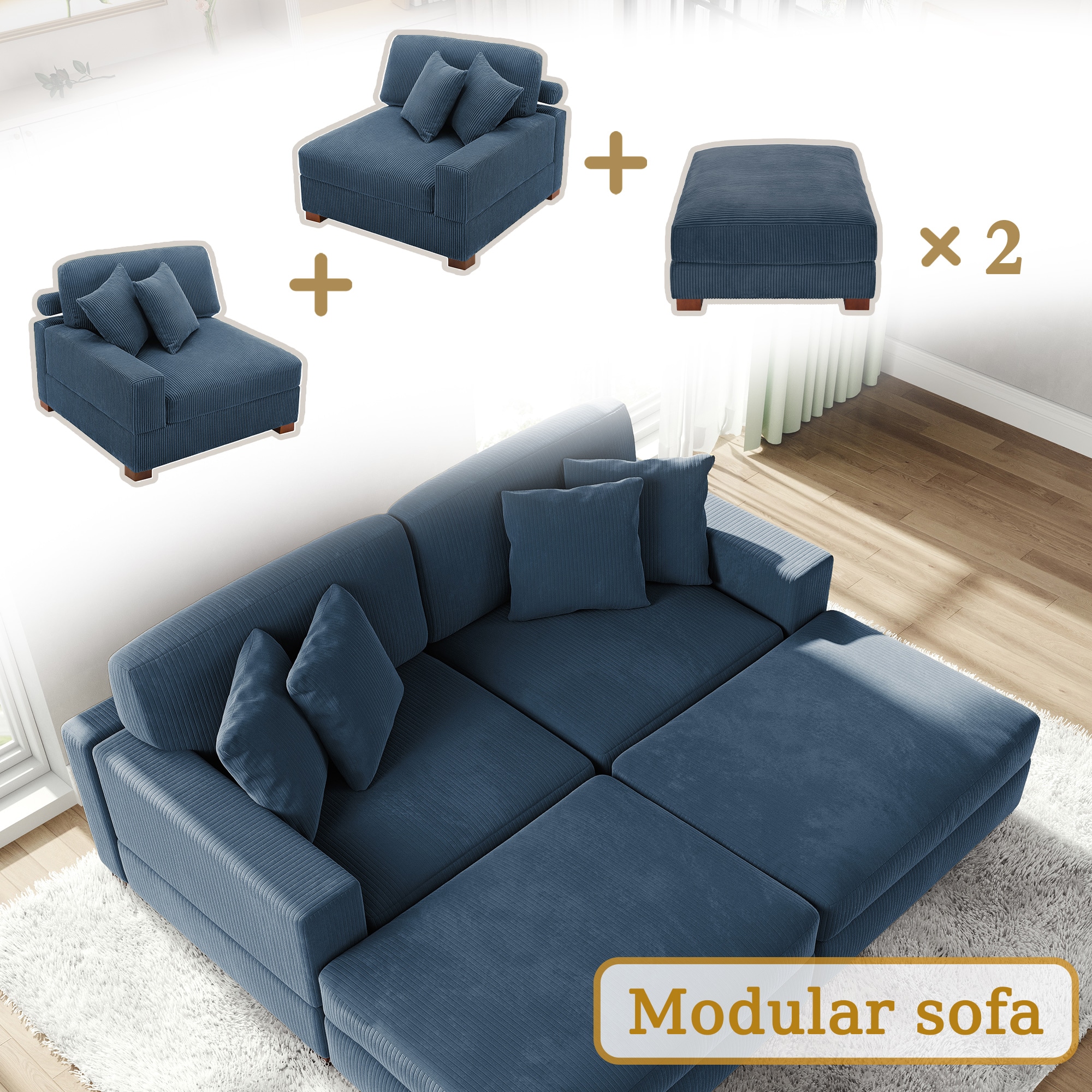 Dreamsidea CS7-NAV-L-R-OTX2 Sofas-Loveseats - View #8