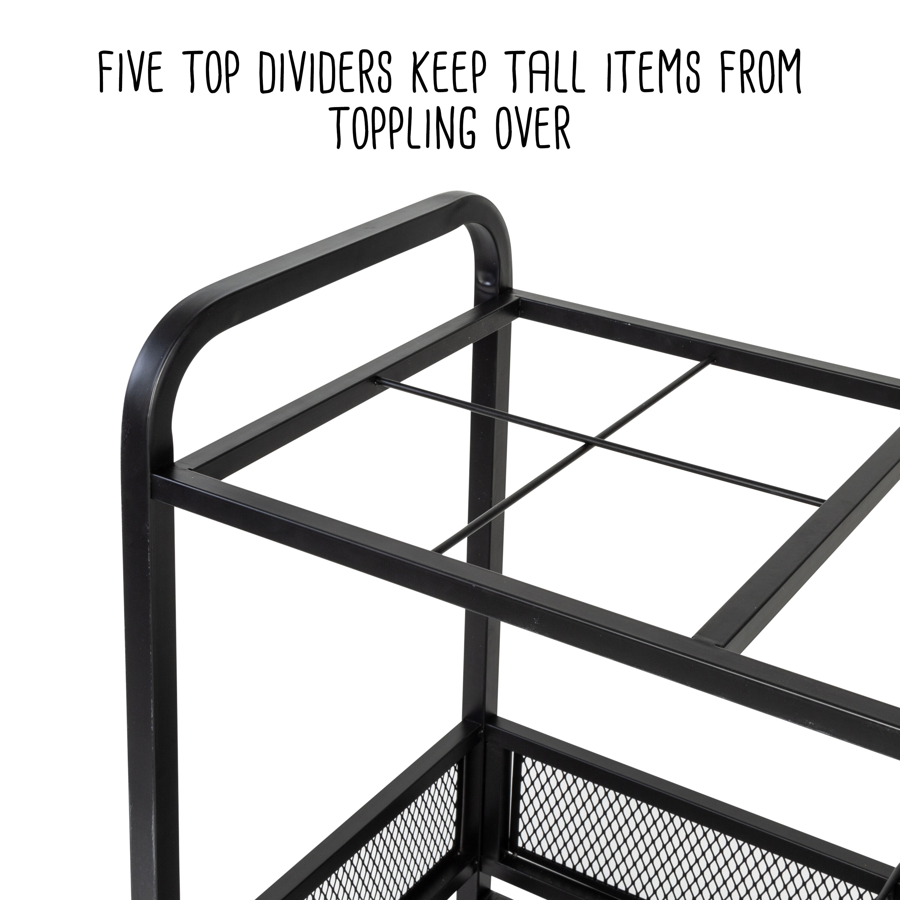 Black Steel Multi-Purpose Utility Cart with Wheels