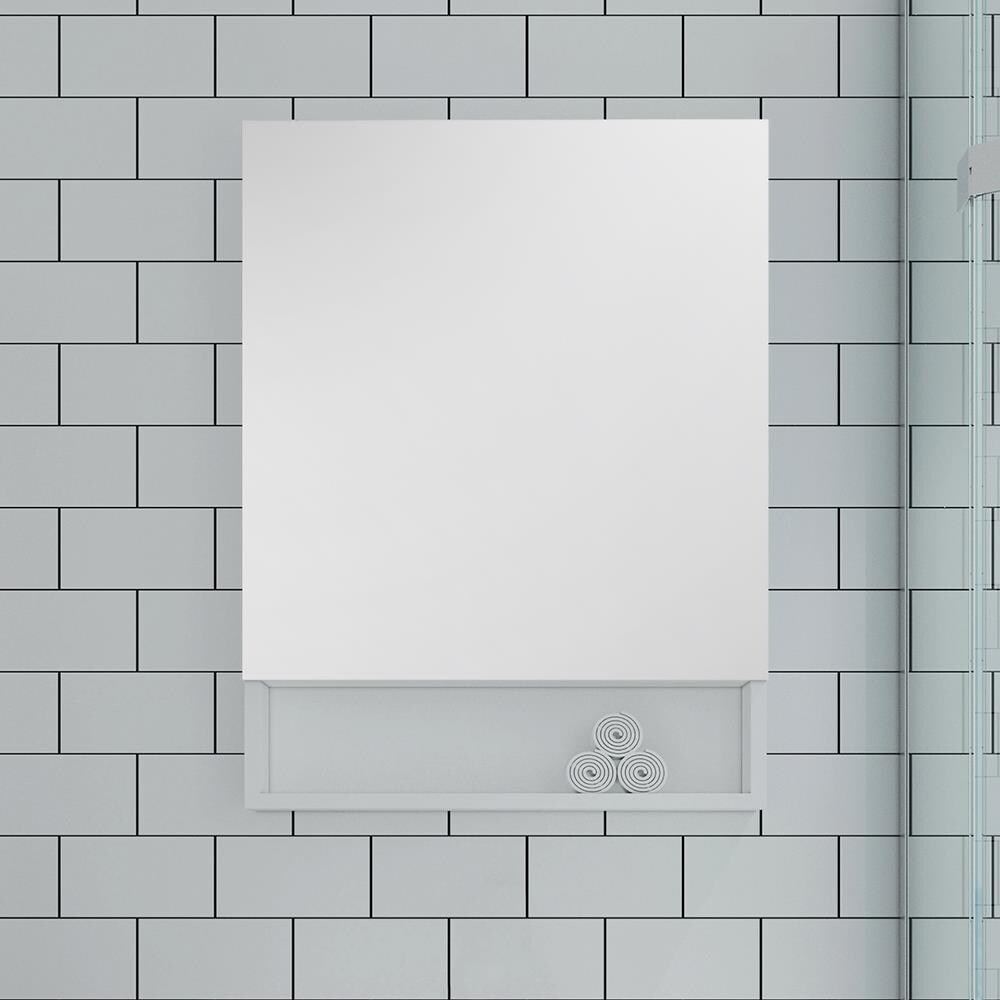 Fresca 24-in x 33.5-in Fog Free Surface Mount White Mirrored Medicine Cabinet