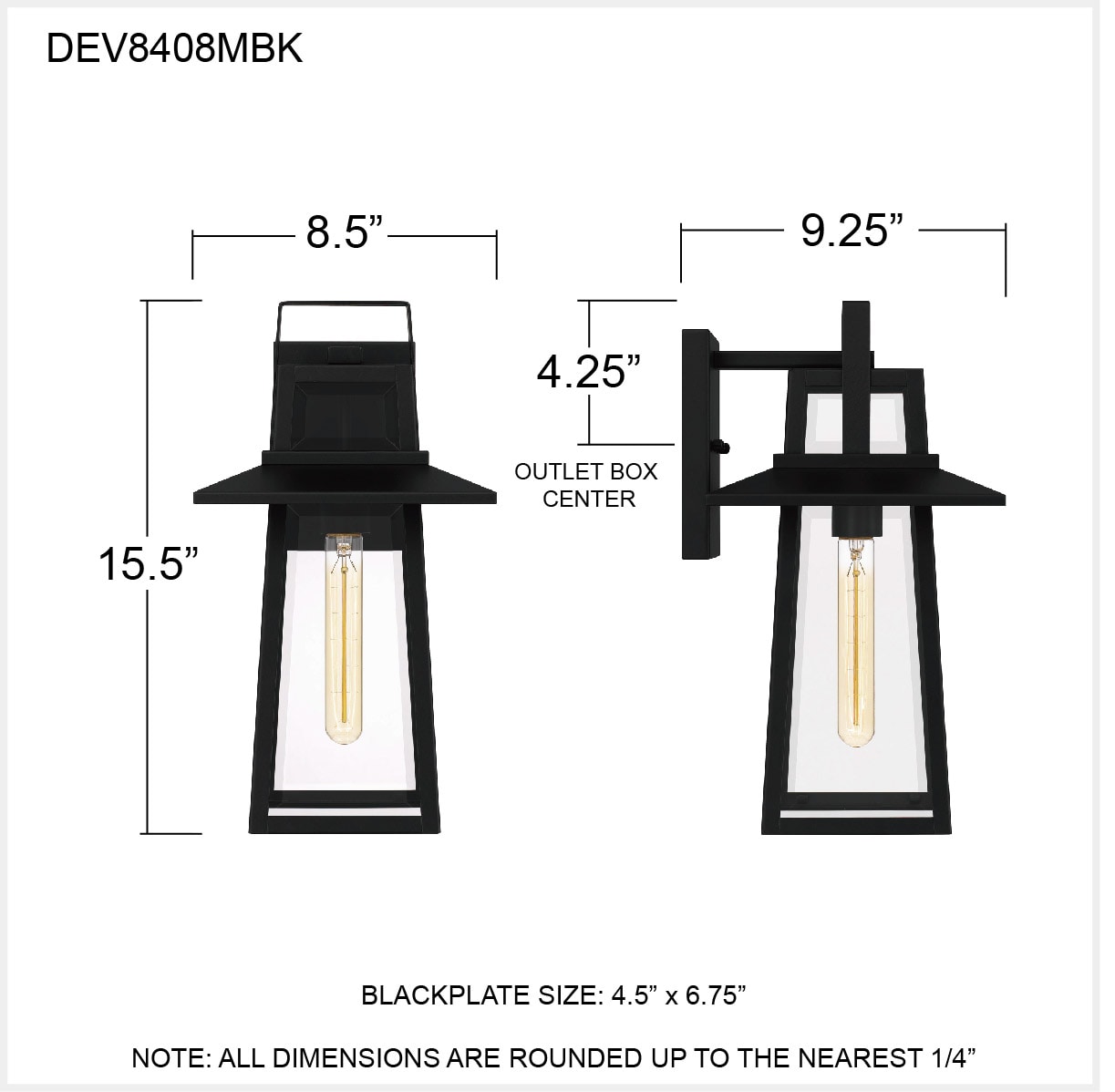 Quoizel DEV8408MBK Outdoor-Wall-Lighting - View #5