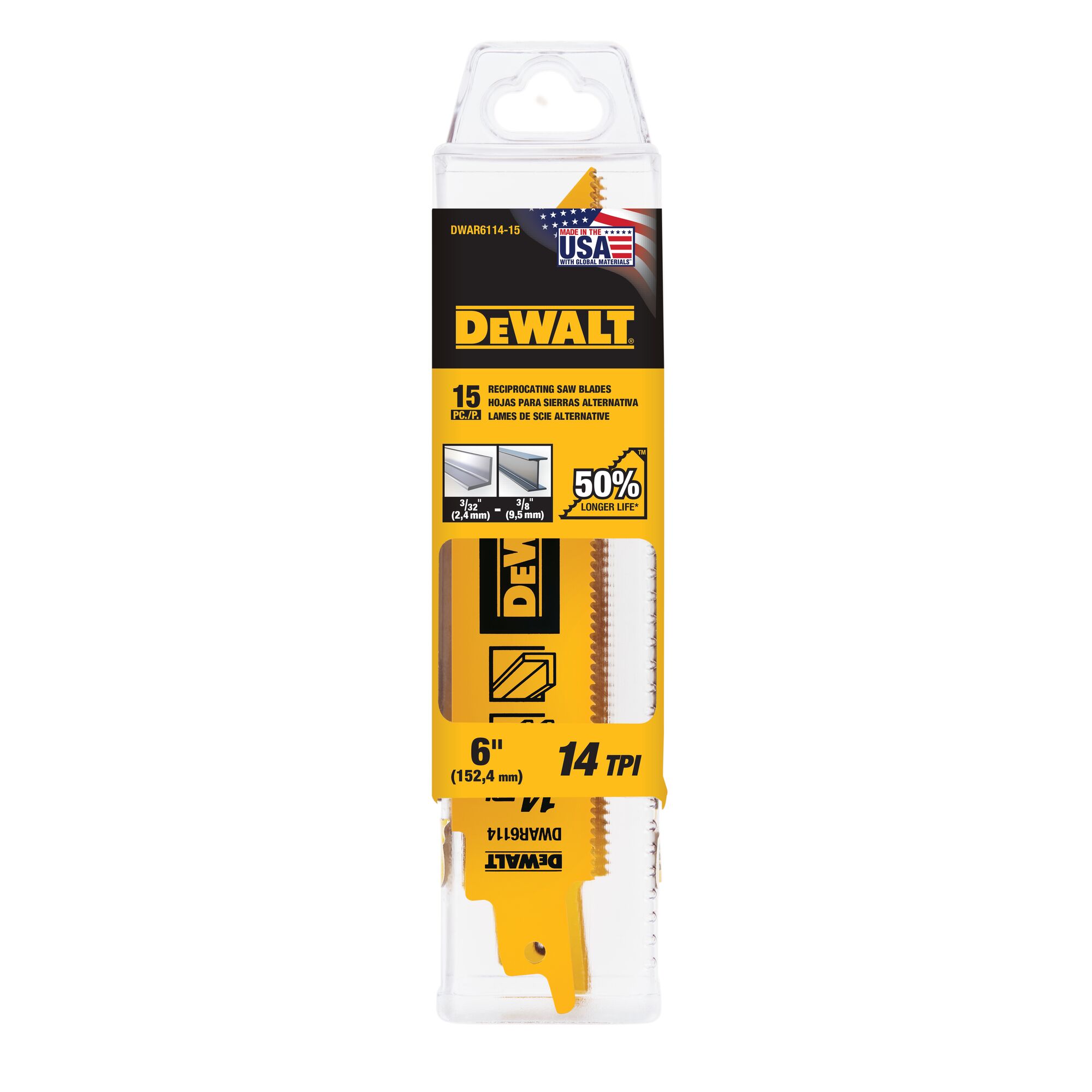 DEWALT DWAR6114-15 Reciprocating-Saw-Blades - View #2