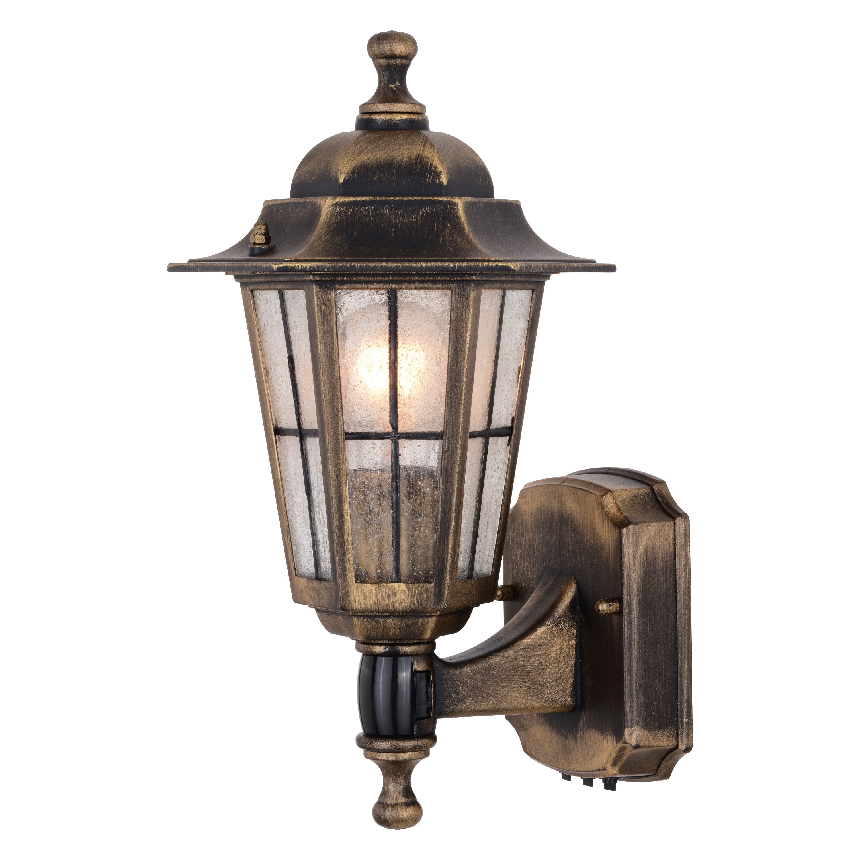 Cascadia T0677 York 1 -Light 14.25-in H Distressed Bronze Hardwired Motion Sensor Dusk to Dawn Outdoor Wall Light
