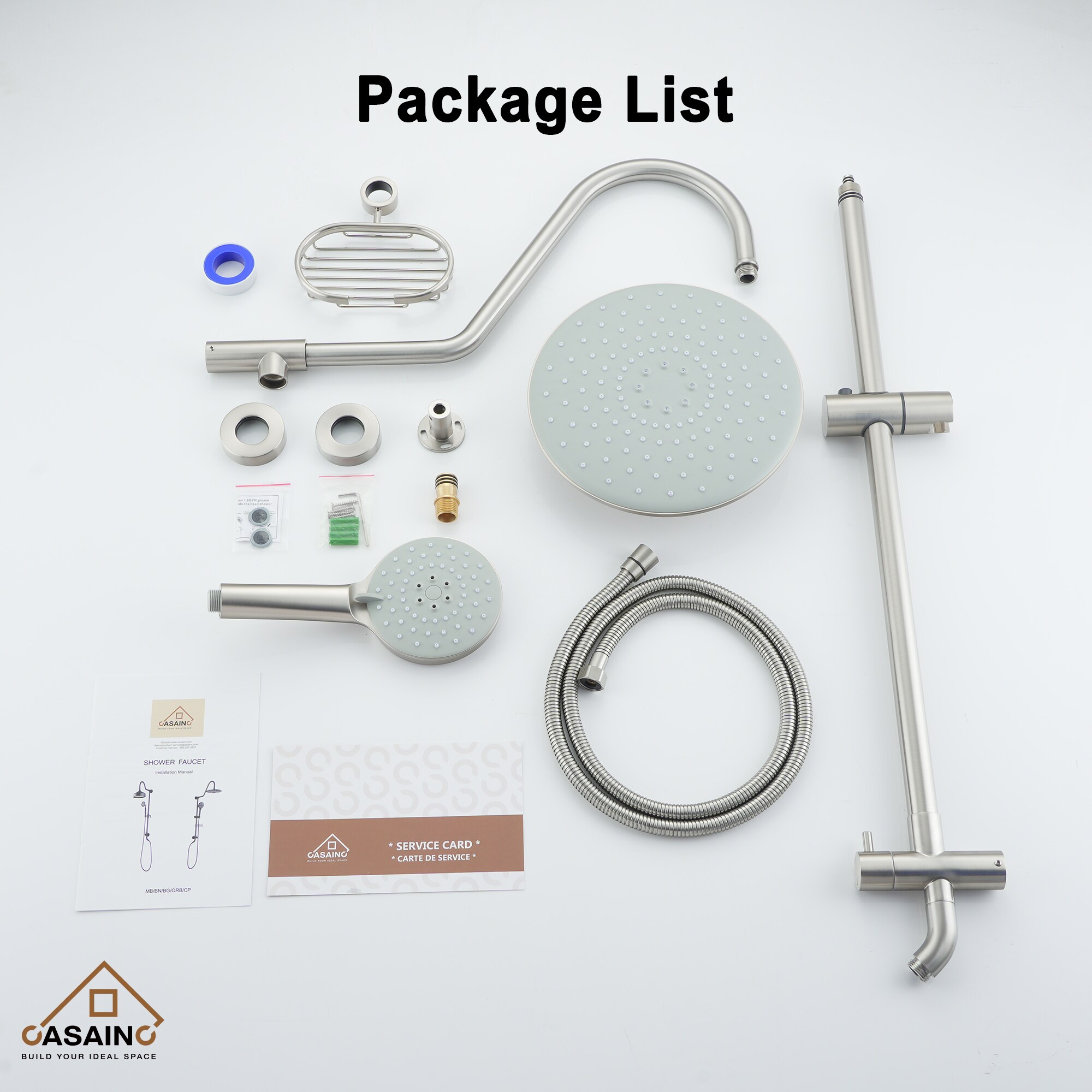 CASAINC CS1914-BN Showerhead-Bar-Panels - View #10