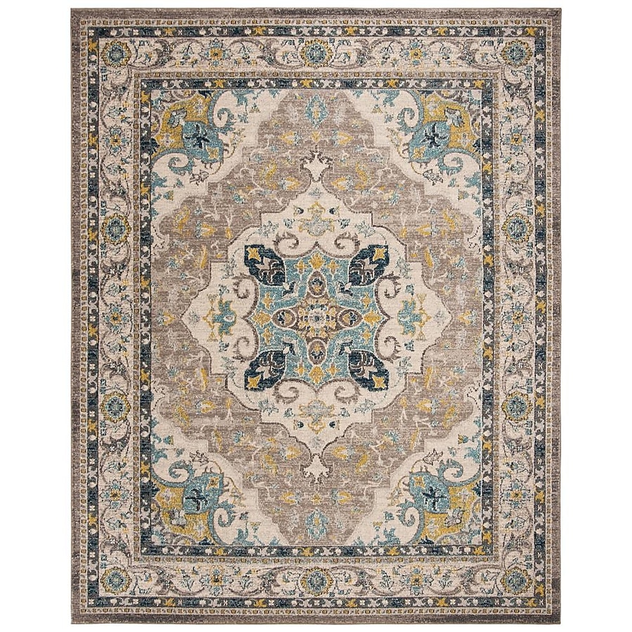 Safavieh Phoenix Khan 3 x 5 Ivory/Gray Indoor Abstract Vintage Throw Rug Safavieh Phoenix Khan 3 x 5 Ivory/Gray Indoor Abstract Vintage Throw Rug