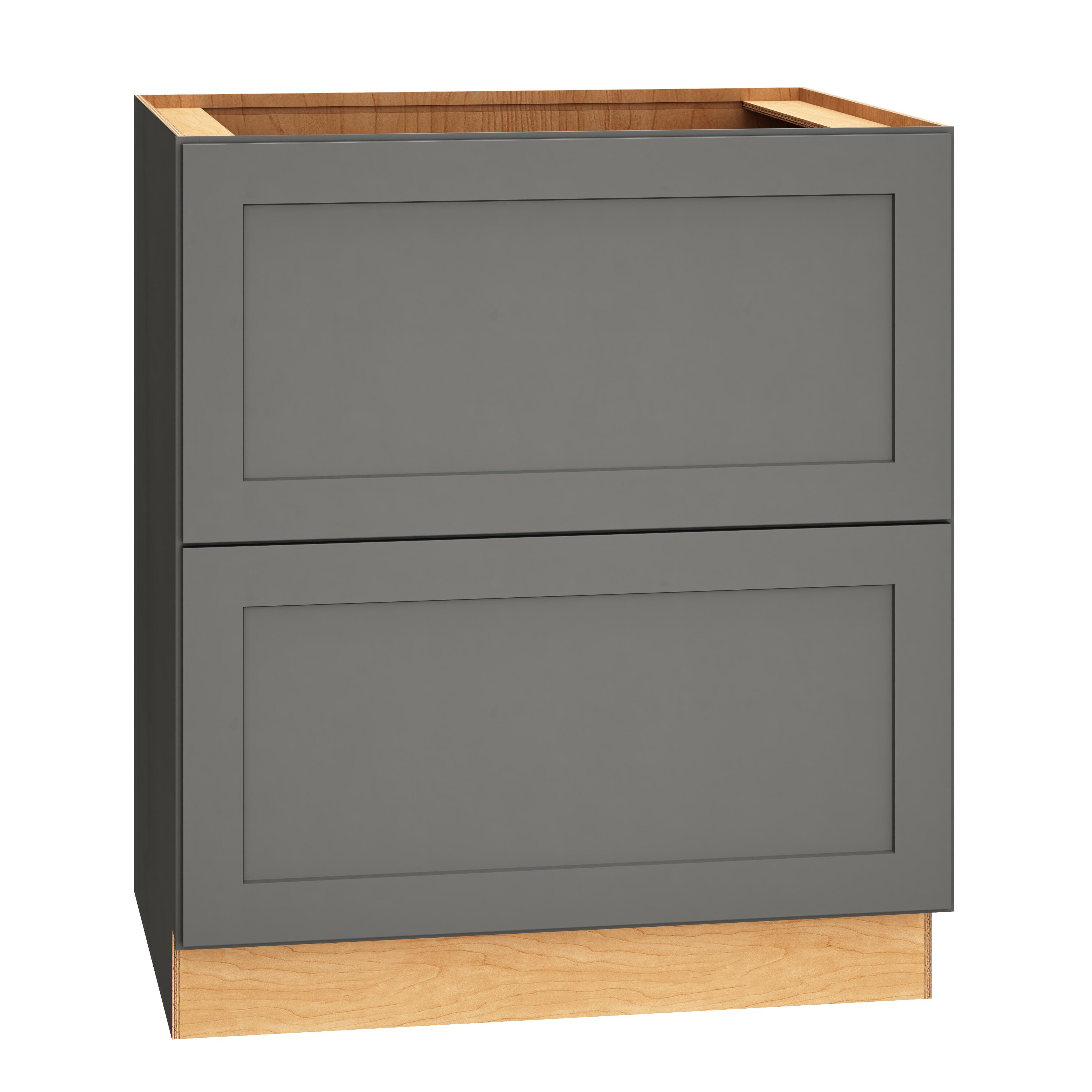 Diamond Express 328 2DB30 Jamestown 30-in W x 34.5-in H x 24-in D Moonstone Gray 2 -Drawers Drawer Base Fully assembled Plywood Cabinet (Recessed Panel Shaker)