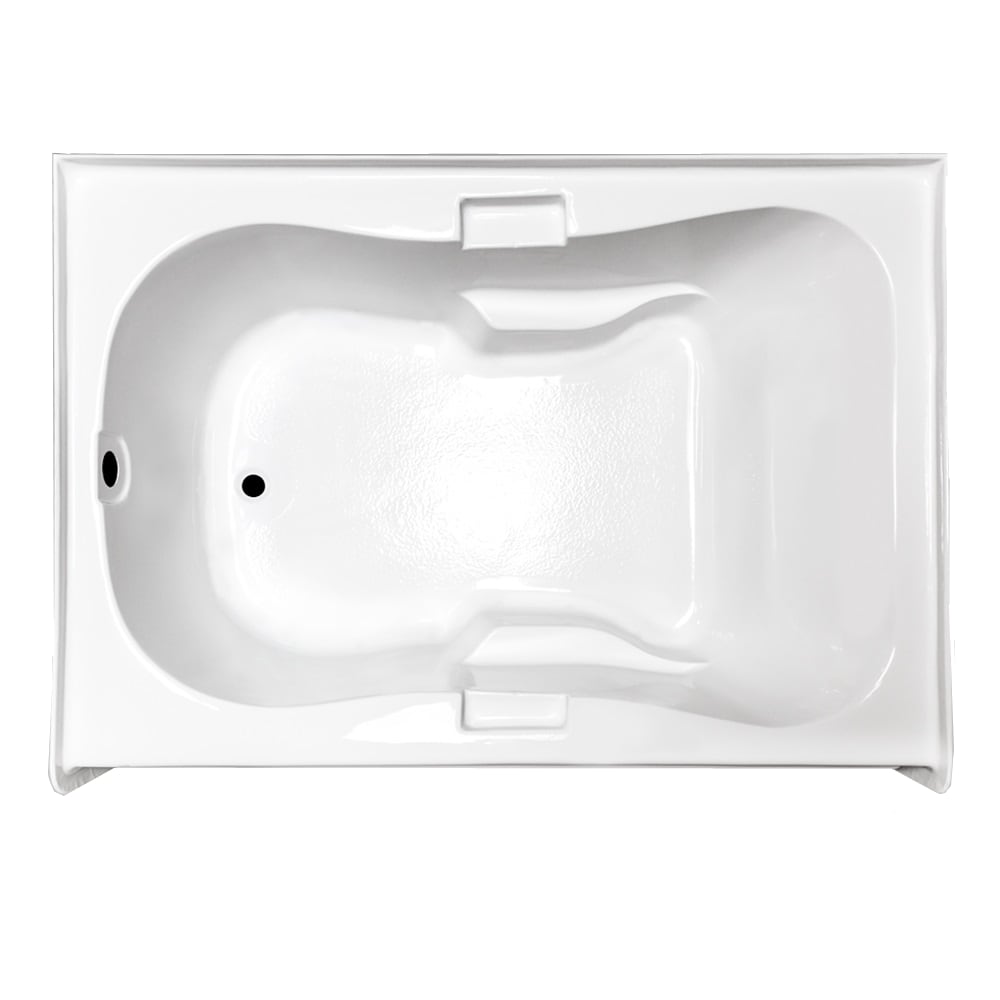 Laurel Mountain Warren ll 36-in x 72-in White Acrylic Oval Drop-In Air Bath  (Front Center Drain) in the Bathtubs department at