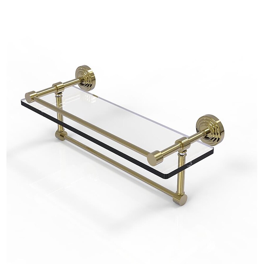 Allied Brass Waverly Place Unlacquered Brass 1-Tier Brass Wall Mount Bathroom Shelf Allied Brass Waverly Place Unlacquered Brass 1-Tier Brass Wall Mount Bathroom Shelf