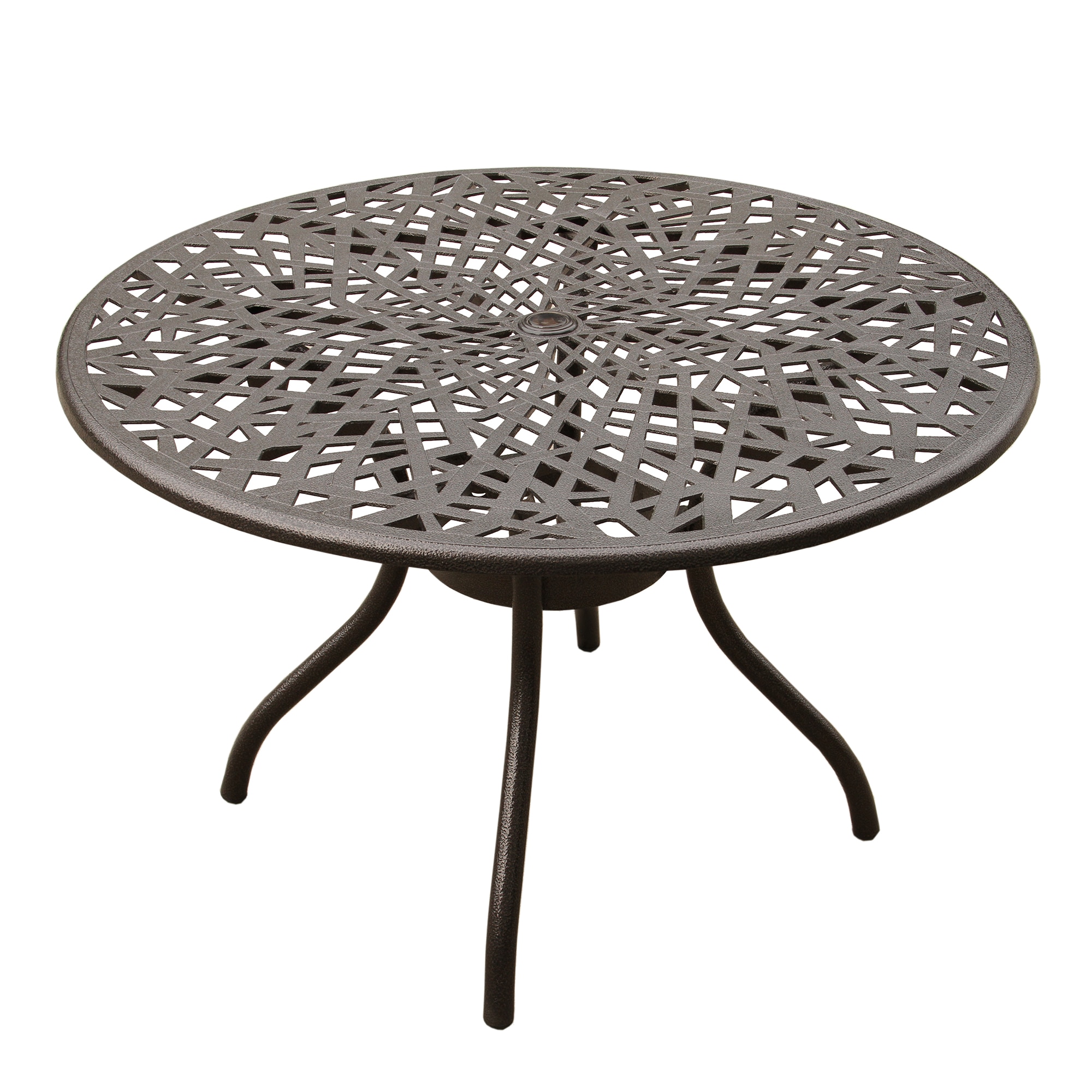 Oakland Living 1923-ROUND-48-MR-RE Patio Dining Table Round Outdoor Dining Table 48-in W x 48-in L with Umbrella Hole