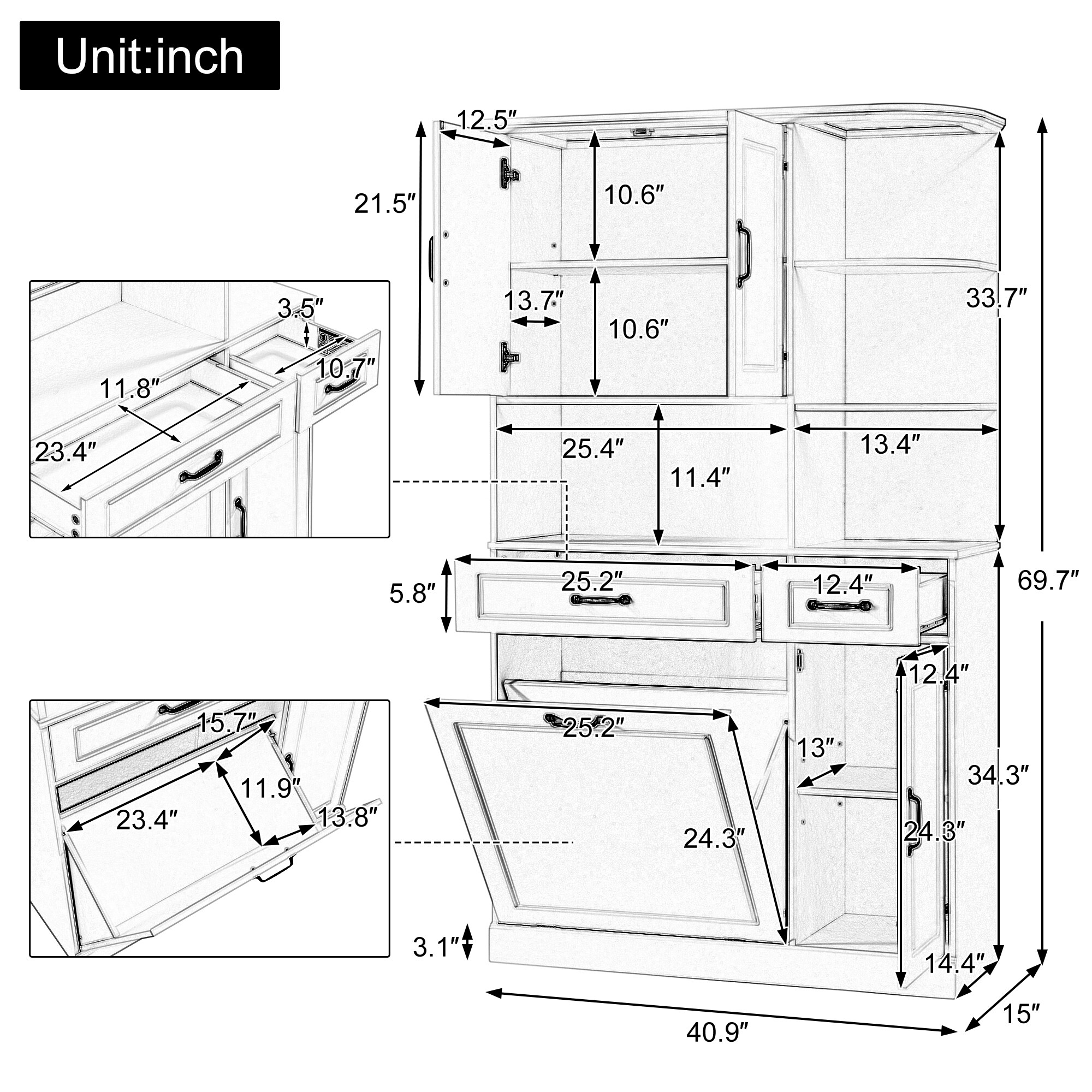 GDFStudio 363117 Linen-Cabinets - View #7