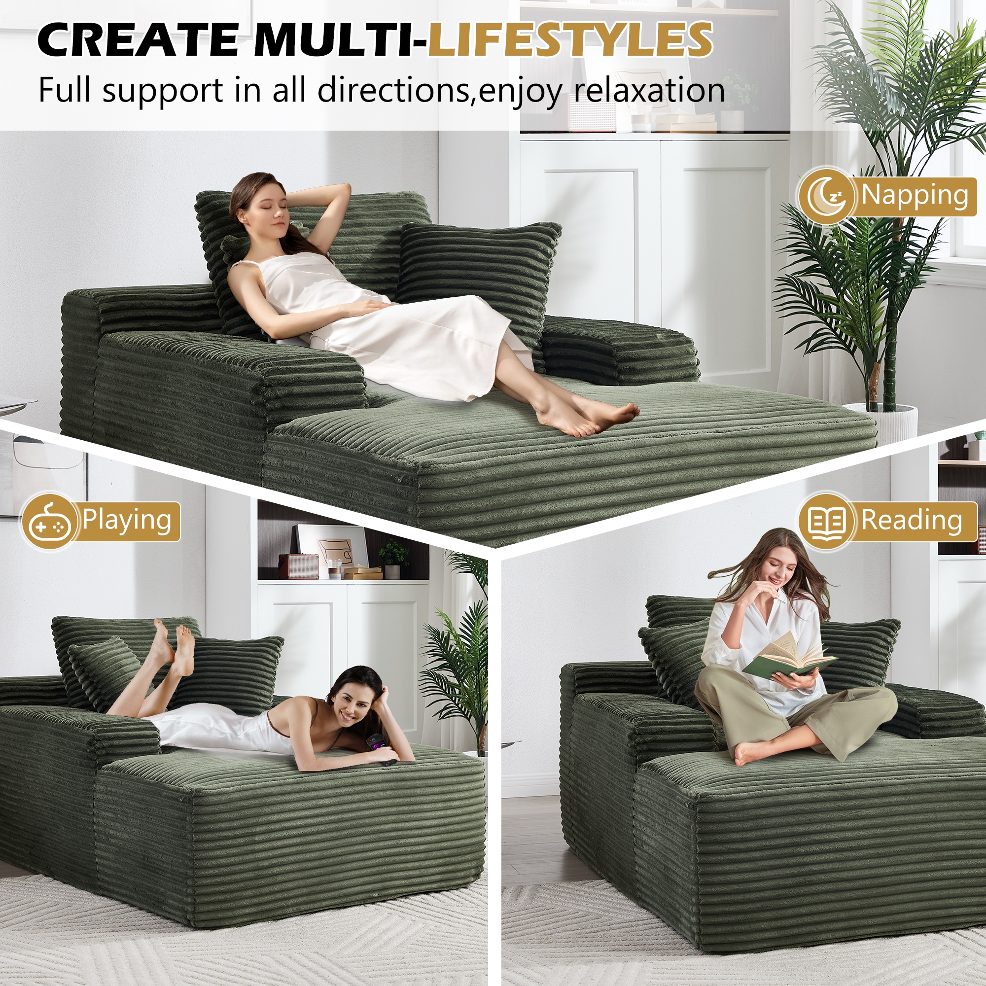 Hrinhom HC-D2041-GREEN Chaises-Settees - View #2