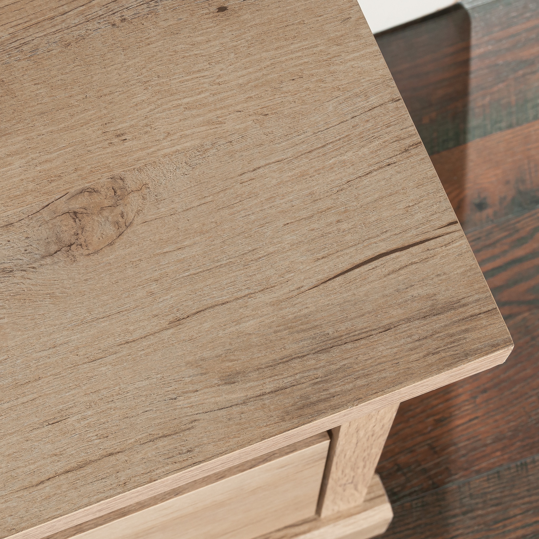Prime Oak 70" Entertainment Credenza with Drawers and Cubbies