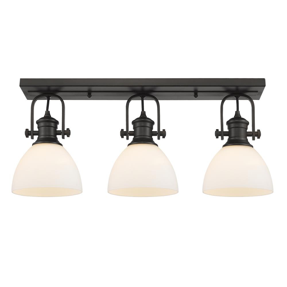 Golden Lighting 3118-3SF RBZ-OP Hines 3 -Light 25.125-in Gray Semi Flush Mount Light