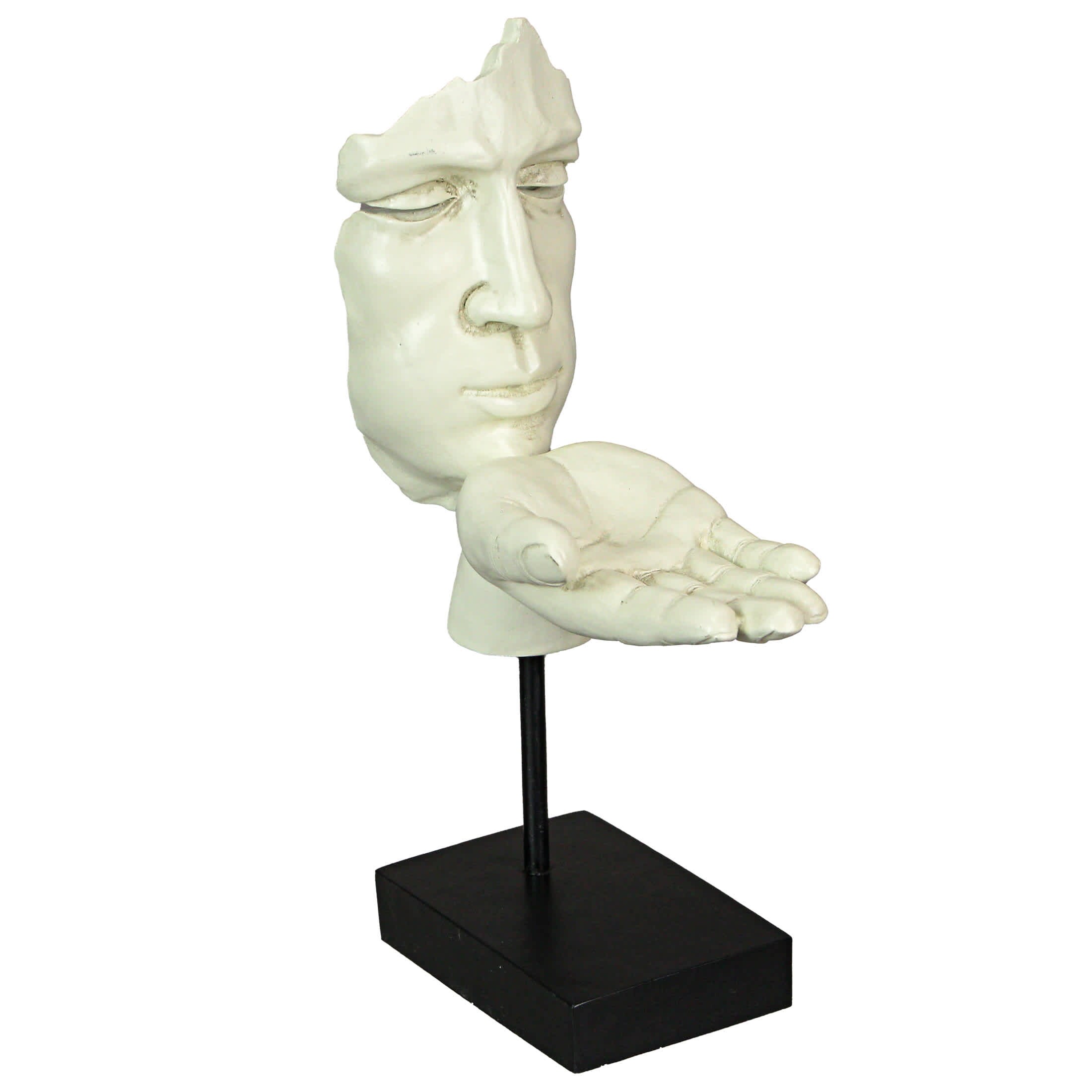 Zeckos ZKO-99341 Matte White Face and Hand Blowing a Kiss Sculpture- Decorative Modern Art for Home- Living Room- or Study- 11.5 Inches High- Elegant Home Decor Accent Piece