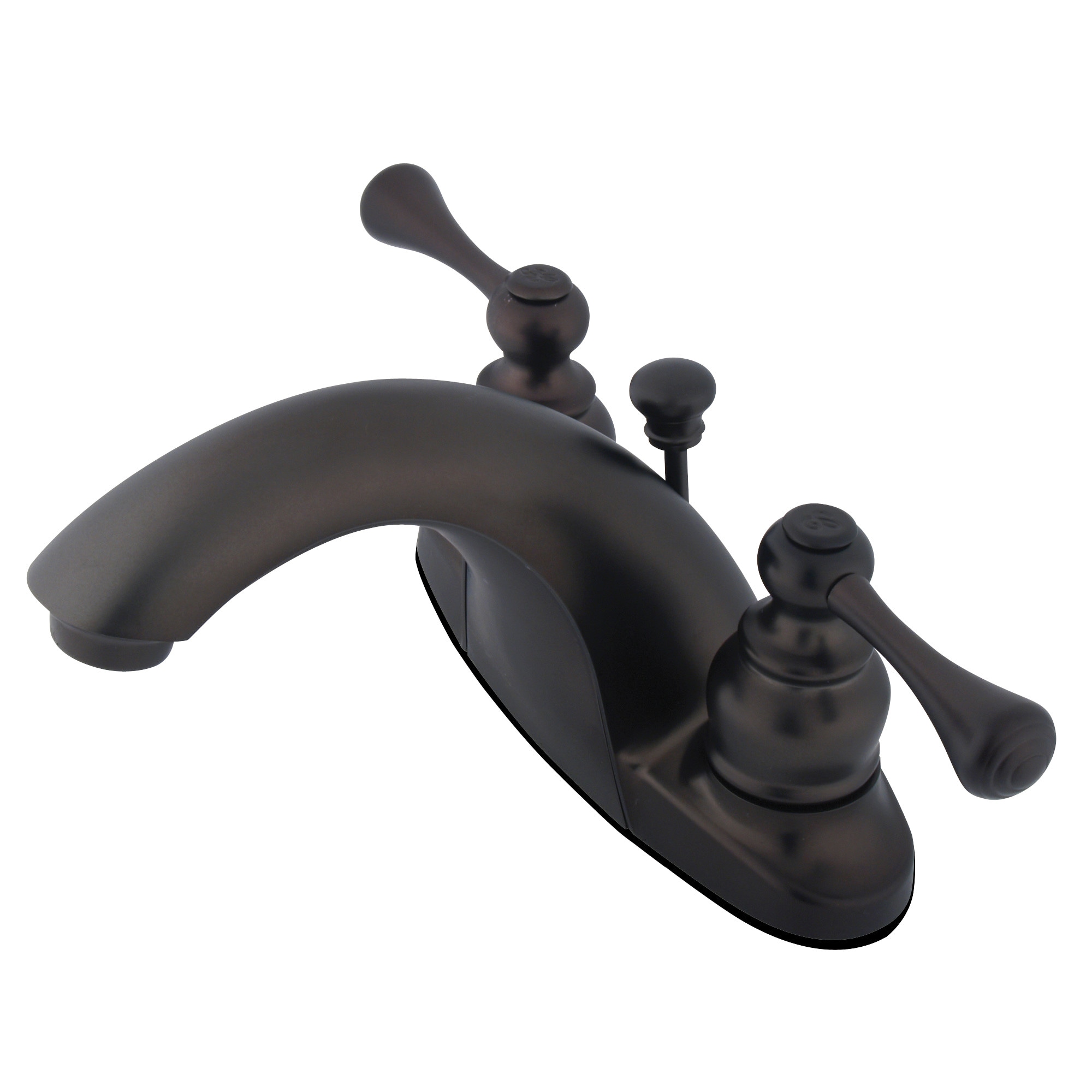 Elements of Design EB7645BL English Country Oil-rubbed bronze 4-in centerset 2-handle Low-arc Residential Handle Bathroom Sink Faucet with Drain