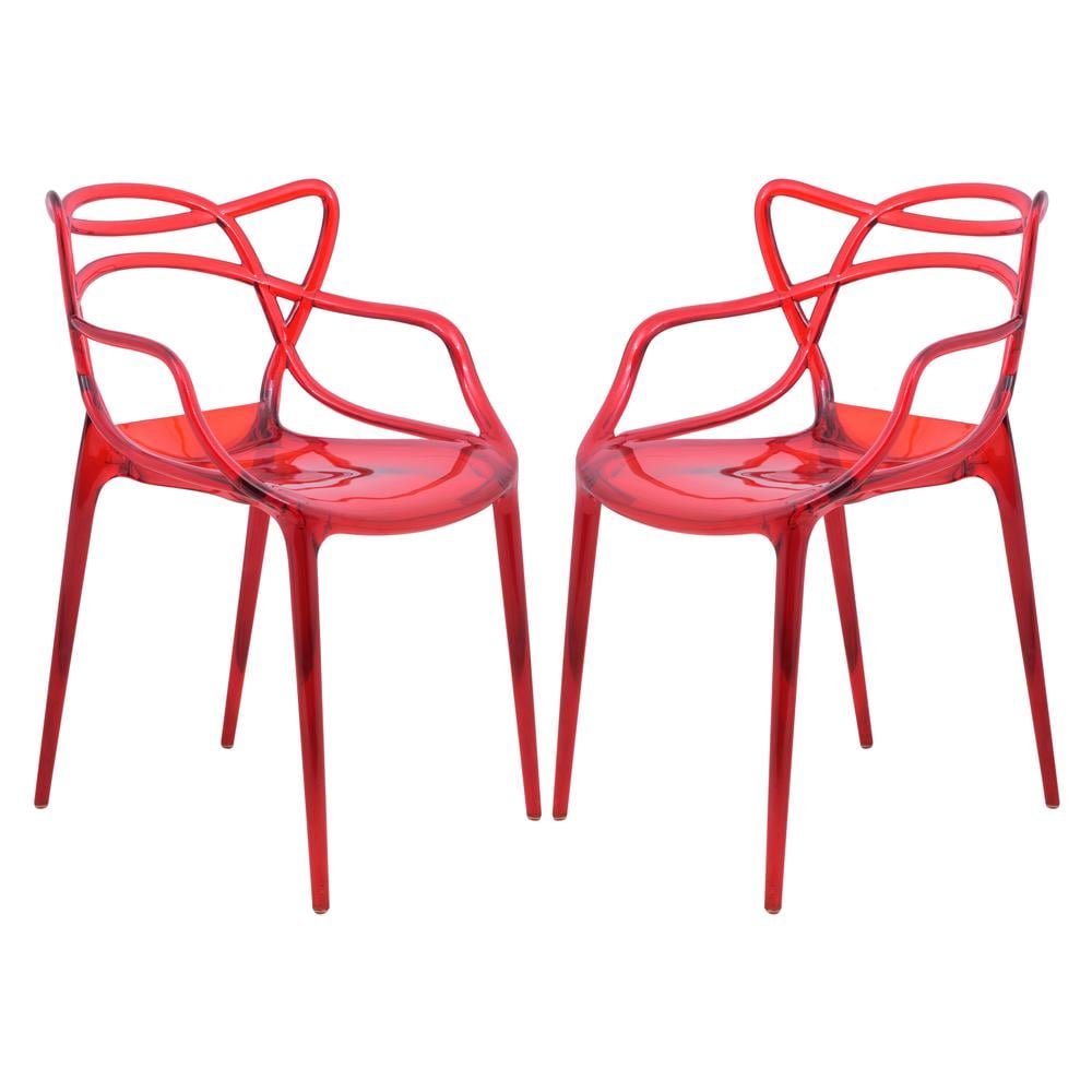 Leisuremod BG3143606 Milan Modern Wire Design Chair Set of 2