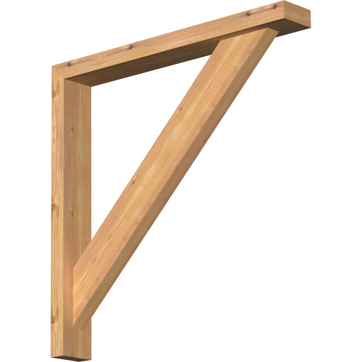 Ekena Millwork 1464826 Traditional Block Smooth Bracket with Offset Brace Western Red Cedar Wood Standard Bracket
