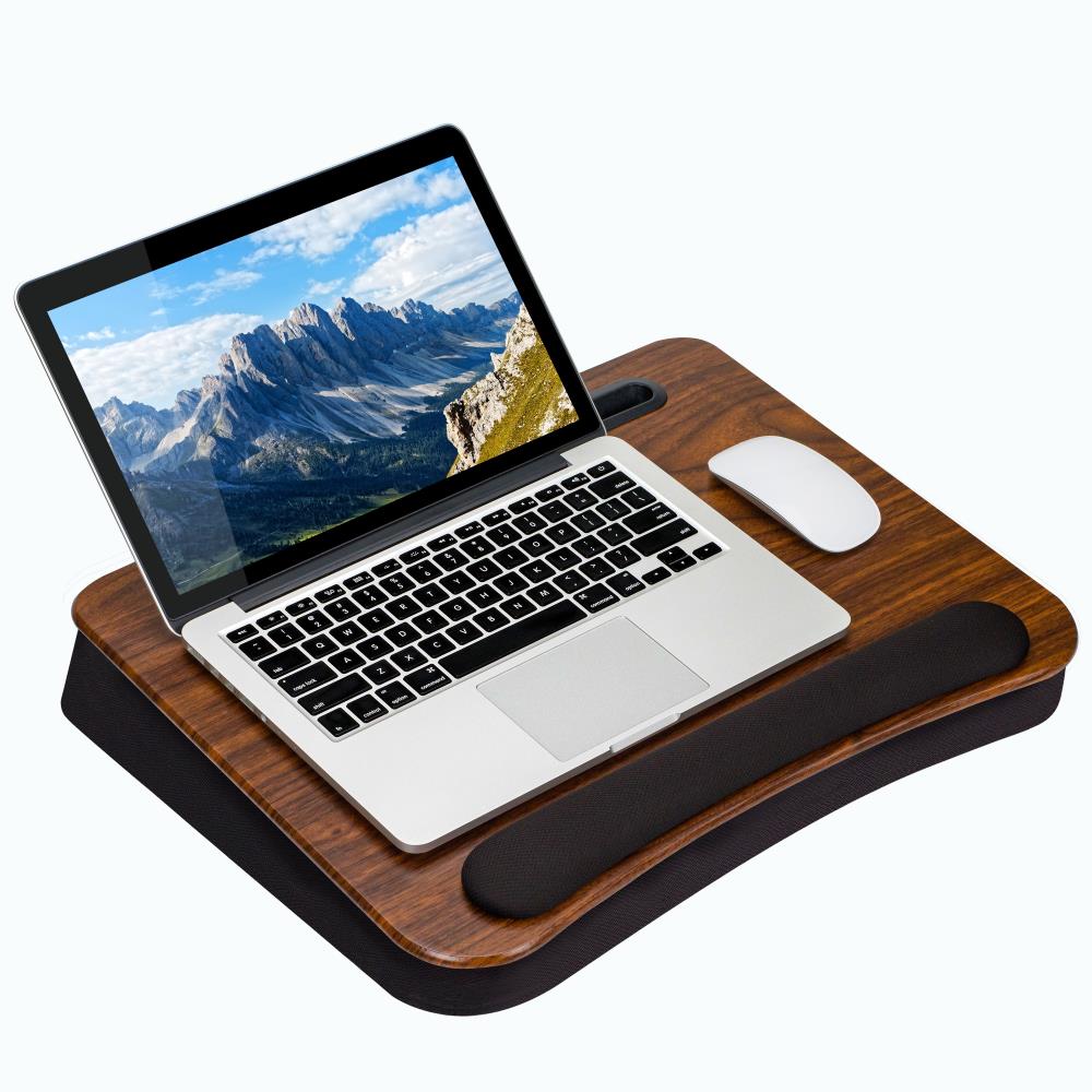 LapGear - Cup Holder Lap Desk for 14 Laptop - Espresso Woodgrain