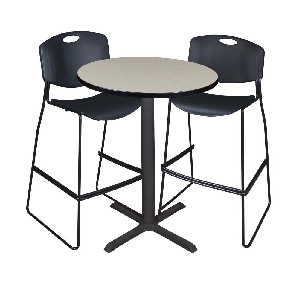 Regency TCB30RNDPL4495BK Breakroom Off-white 4-Person Training Table (30-in W x 42-in H)