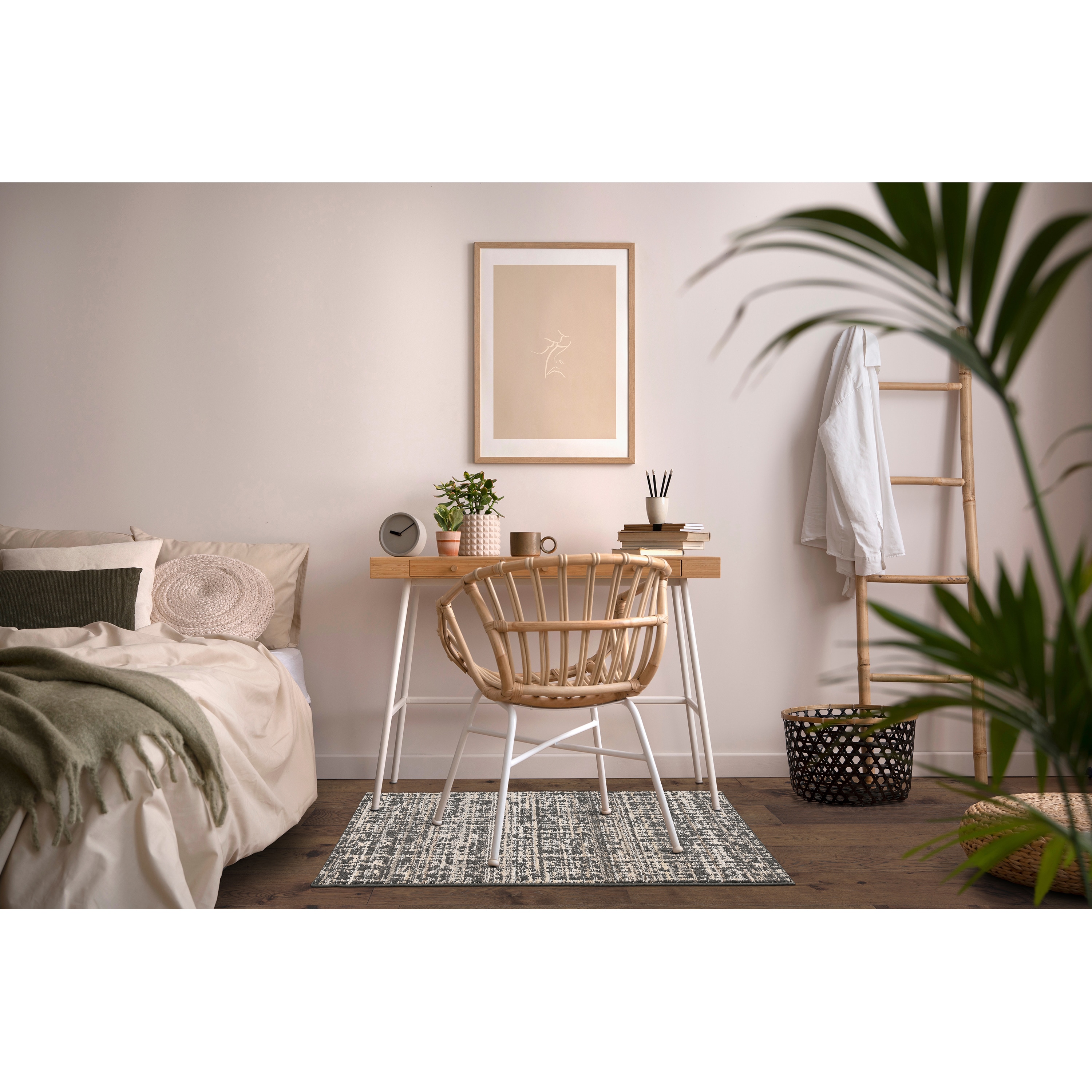 Garland Rug RUMBA0N036060GG7 Rumba 3 x 5 (ft) Tufted Polypropylene Cinder Gray/Earth Tone Rectangular Indoor Abstract Mid-Century Modern Area rug