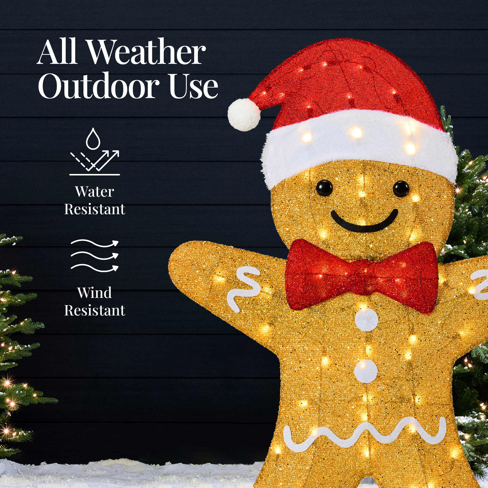 Best Choice Products 4pc Gingerbread Family 2D Christmas Yard