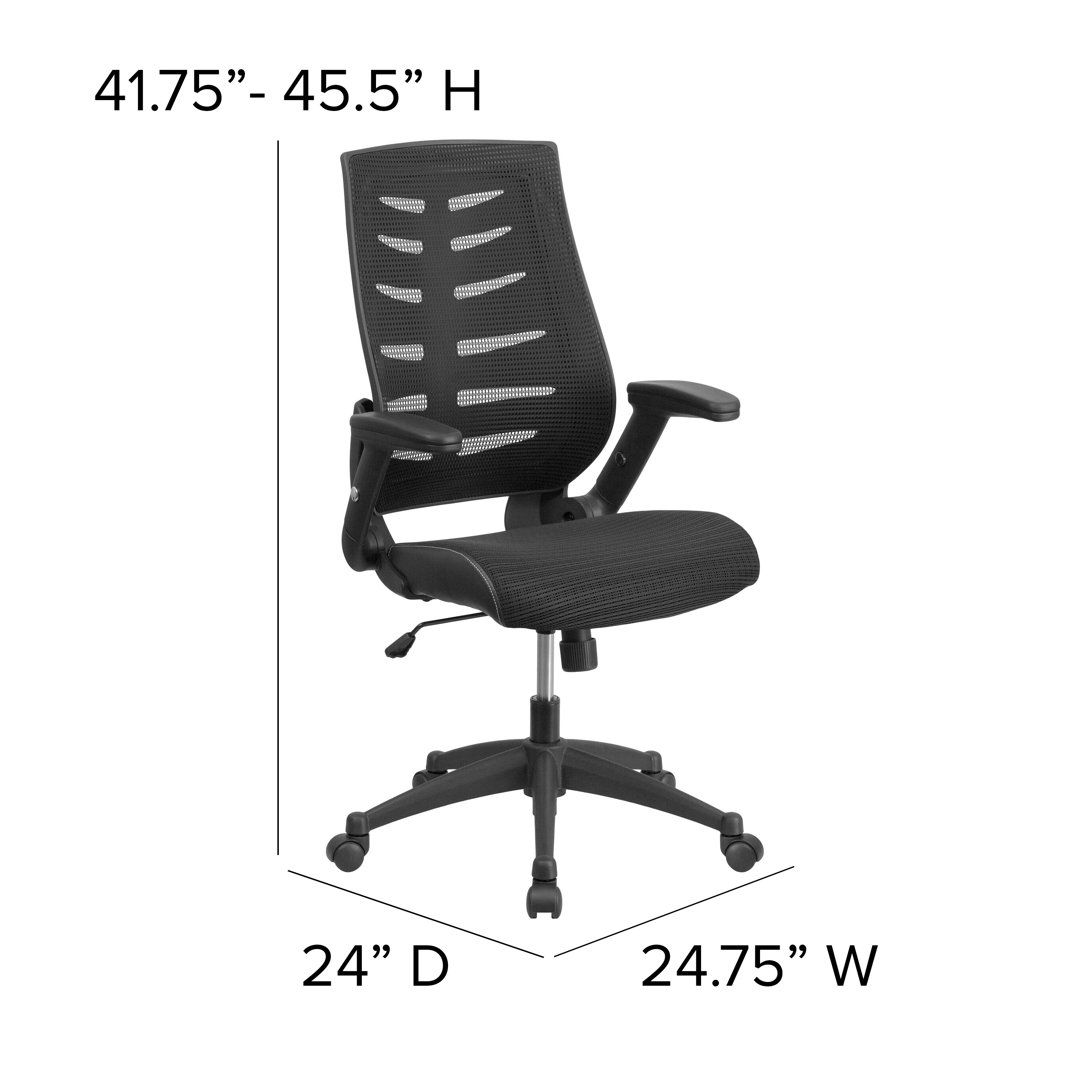 ErgoFlex High Back Black Mesh Executive Swivel Chair with Adjustable Arms