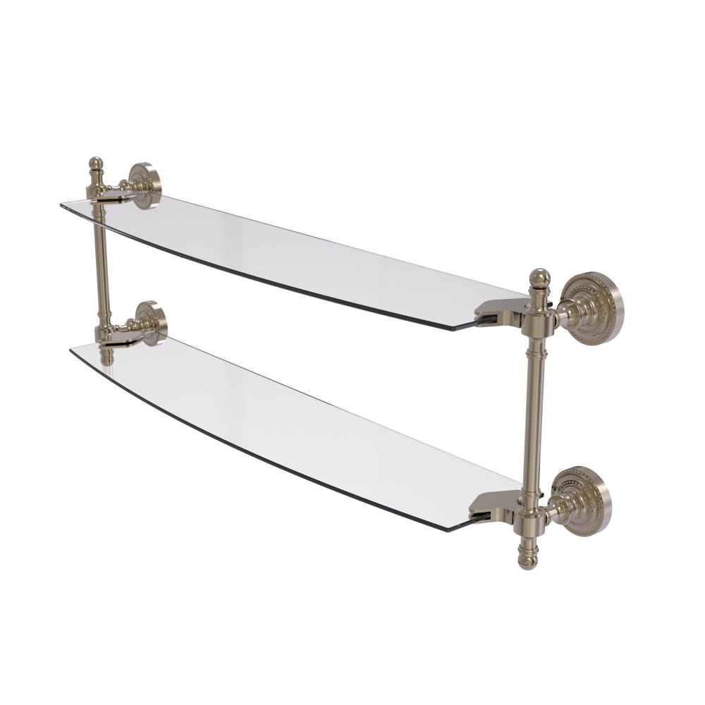 Allied Brass RD-34/24-PEW Retro Dot Antique Pewter 2 -Tier Wall mount Bathroom Shelf ( 24-in x 7-in x 5-in )