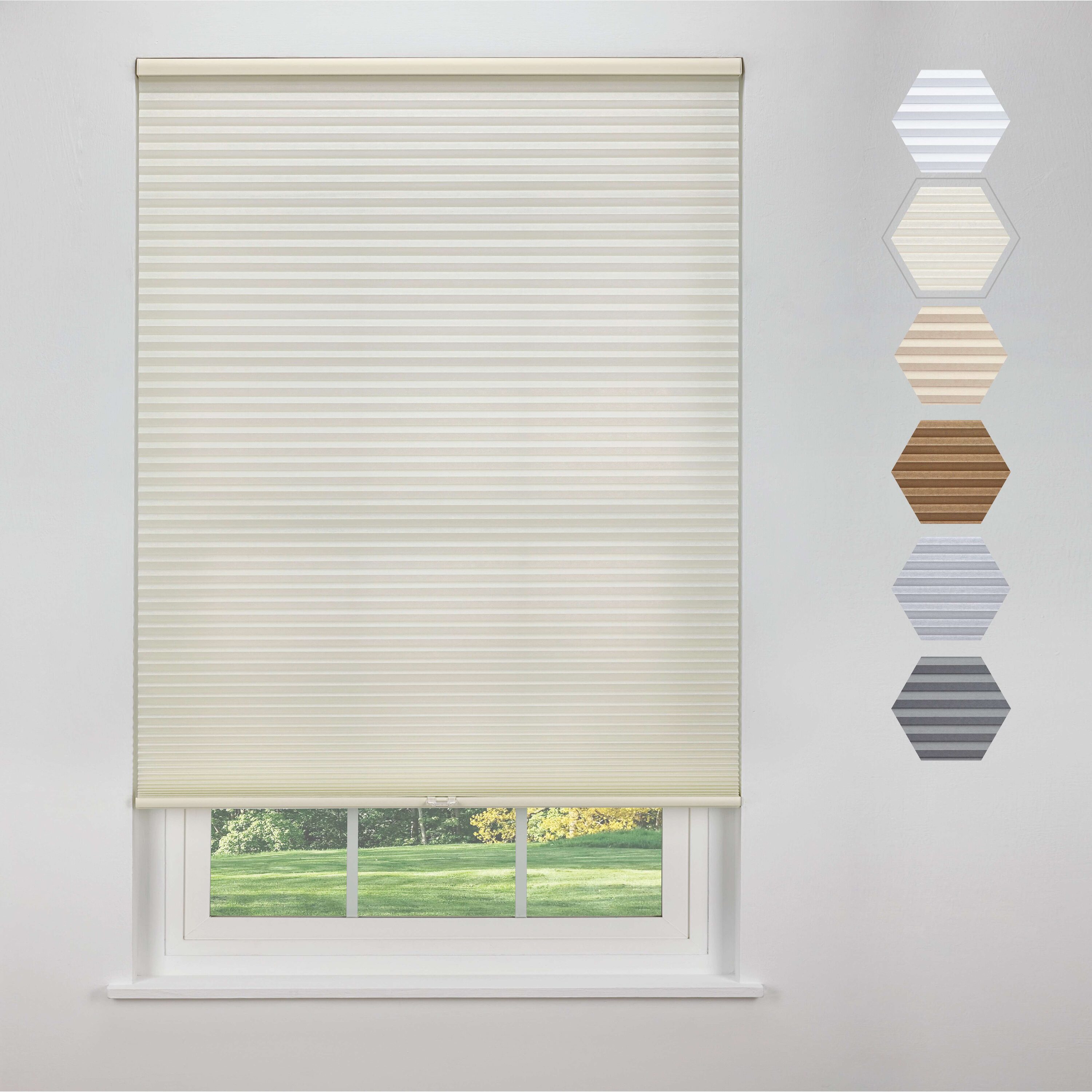 Linen Avenue U1SH6700F66 Cordless Cellular Light Filtering Shade 67 W x 66 H Seashell