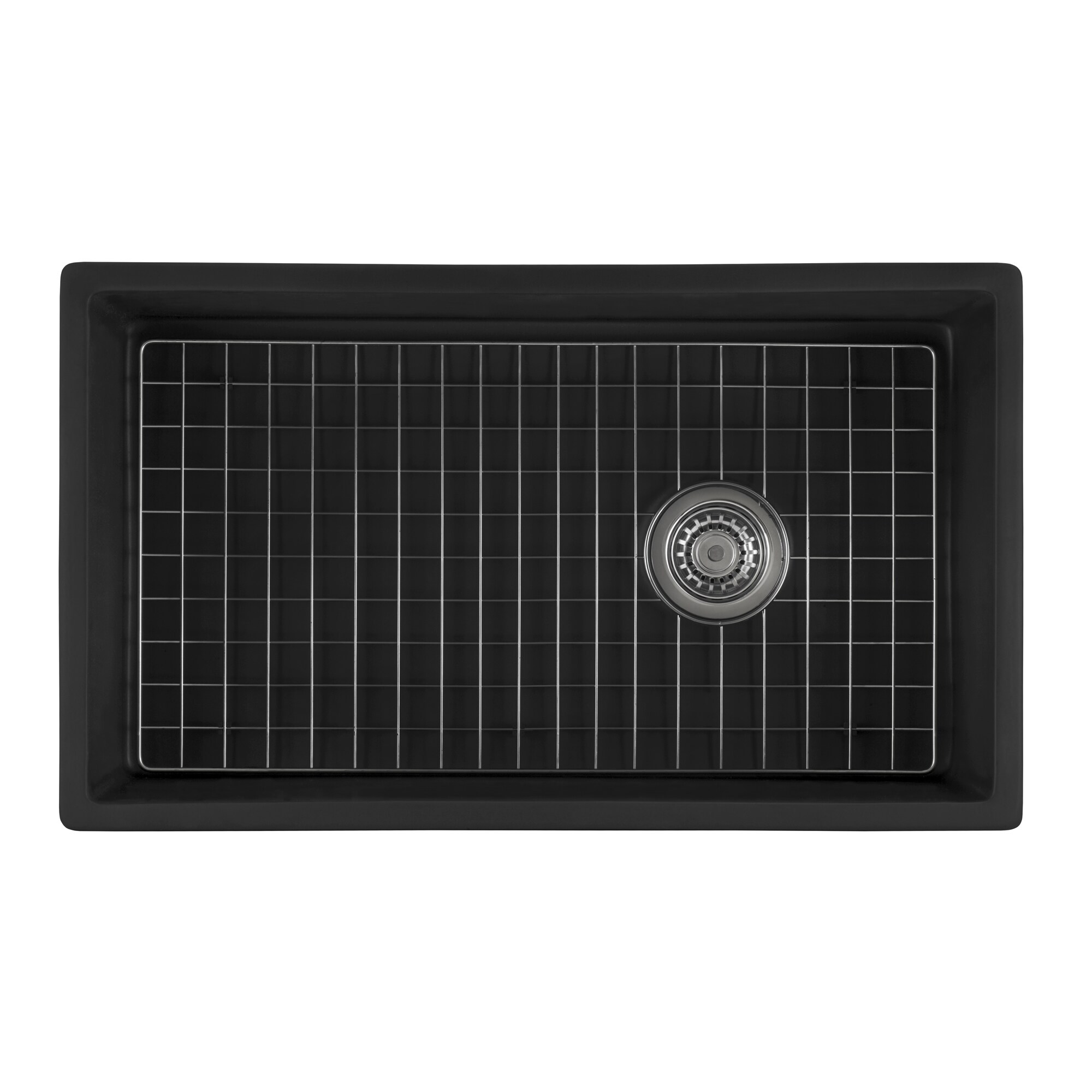 Matte Black Fireclay Modern Farmhouse Single Bowl Kitchen Sink