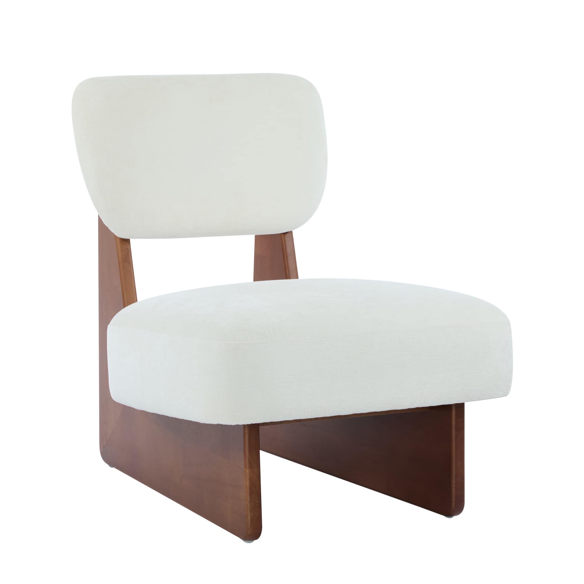 Close-up of chair seat and base from side angle