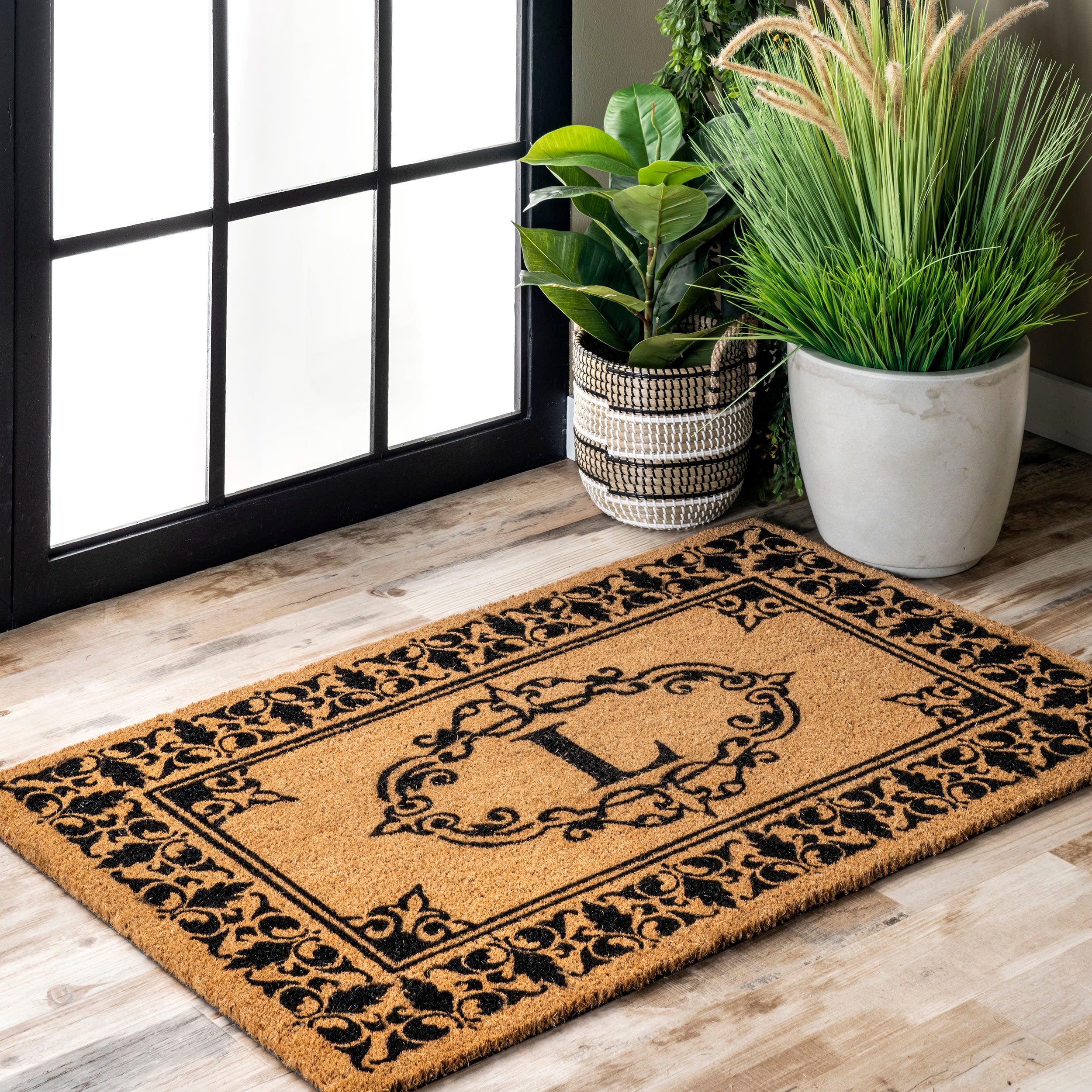 nuLOOM NCJC10L-306 3 x 6 (ft) Loomed Seagrass Letter L Rectangular Indoor/Outdoor Area rug
