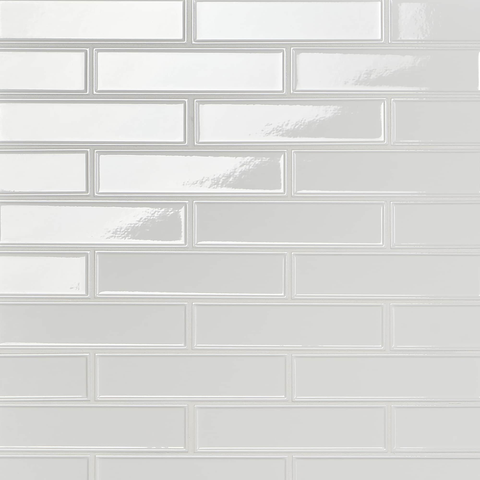Artmore Tile EXT3RD108022 Uptown Framed Bianco 2-1/2-in x 9-in Glossy Ceramic Subway Standard Wall Tile ( 7.74-sq ft Carton )