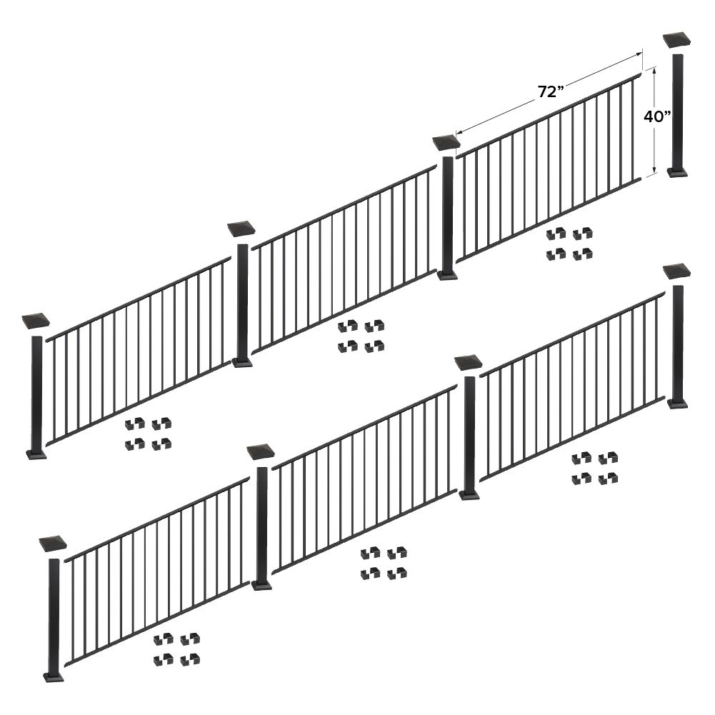 Fortress Building Products K-51140698-6R8P 36-ft x 40-in Black Sand Aluminum Deck Rail Kit