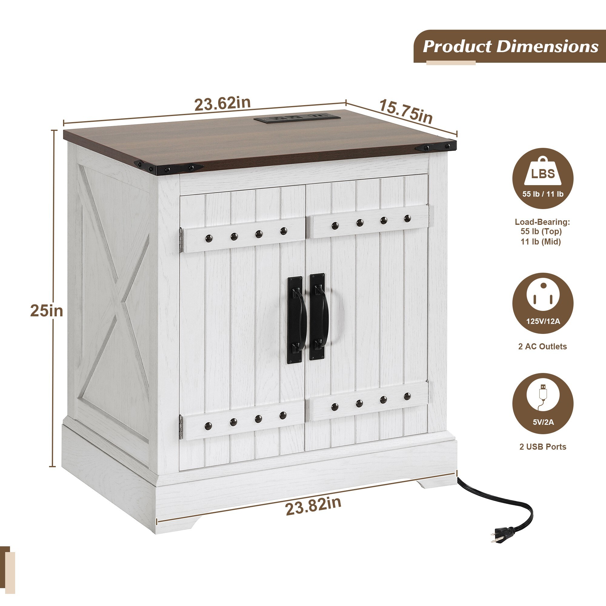 LTMATE LSAP023-WH End-Tables - View #8