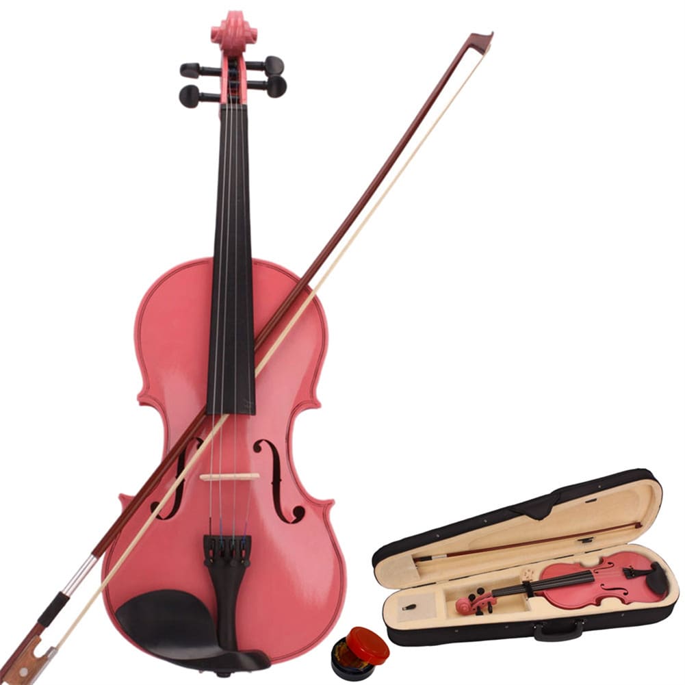 Qeetex GGL-PEL-0ME9A49K Pink 4/4 Acoustic Violin With Box Bow Rosin Natural Violin Musical Instruments Children Birthday Present