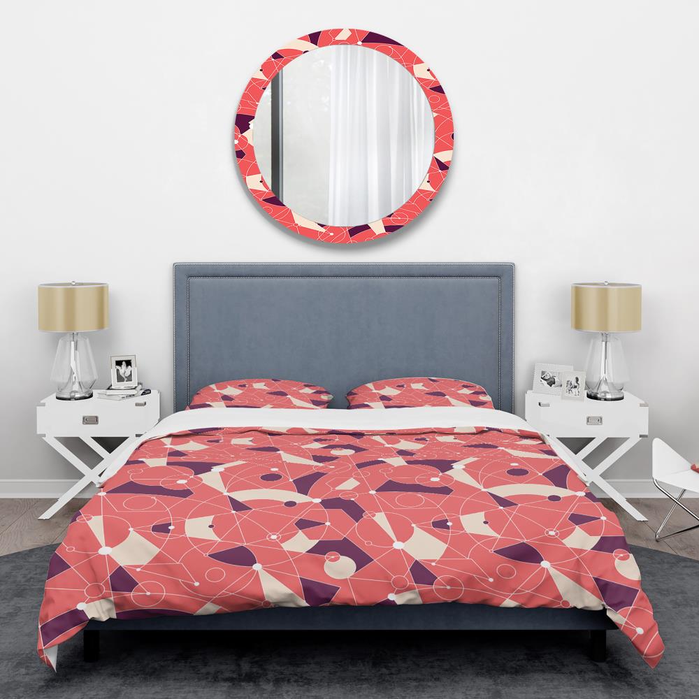 Designart BED24146-K 3 -Piece Red King Duvet cover Set