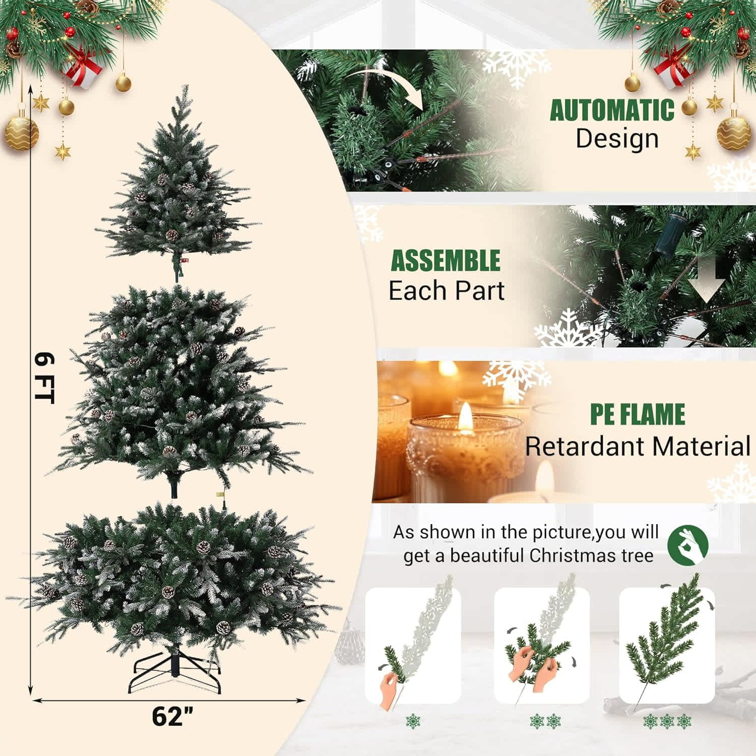 Garvee CJH-PHK-35J3XSJJ Artificial-Christmas-Trees - View #4