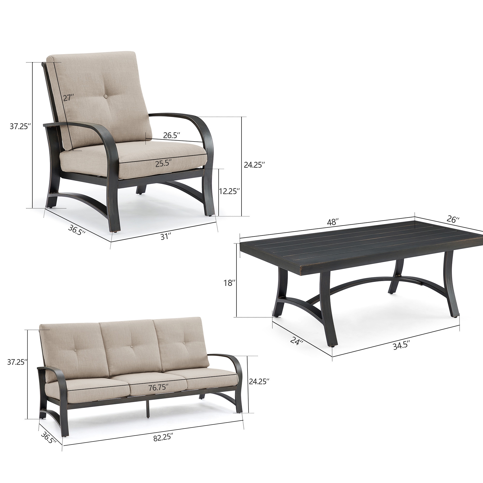 PEAK HOME FURNISHINGS 970326-327-331 Patio-Sofas-Daybeds - View #4