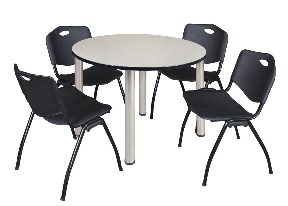 Regency TB48RNDPLBPCM47BK Breakroom Off-white 4-Person Training Table (48-in W x 29-in H)