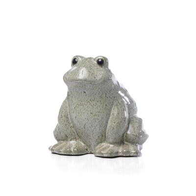 Alfresco Home 31 1561 7 75 In H X 9 5 W Gray Frog Garden Statue The Statues Department At Com W Gray Frog Garden Statue, Ceramic Frog Garden Decor