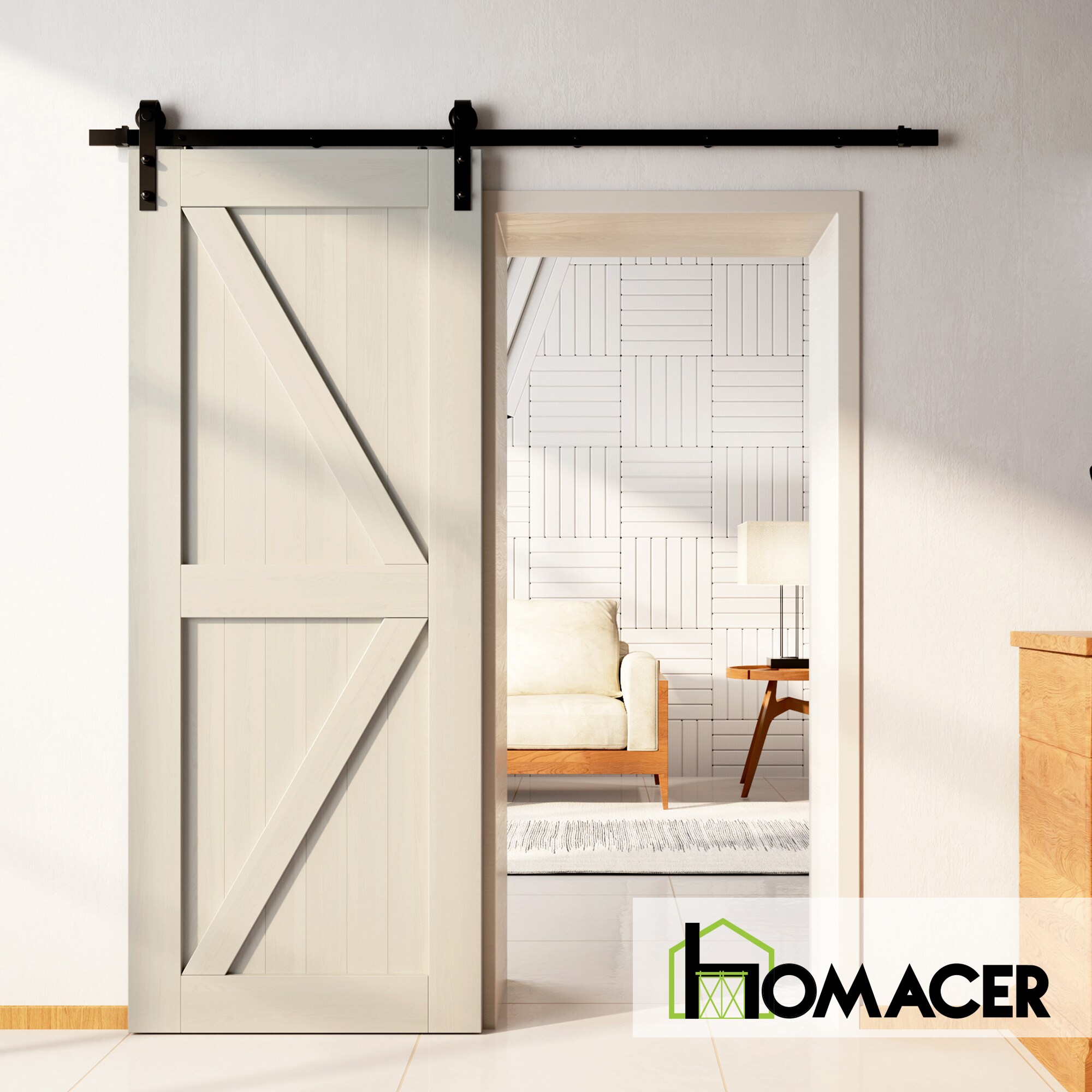 HOMACER 4896-K-TGRAY Barn-Doors - View #2