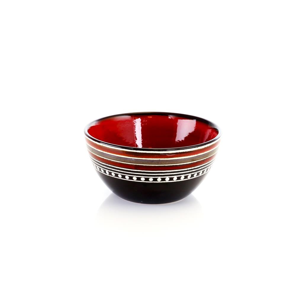 Red and Black Ceramic 16-Piece Dinnerware Set