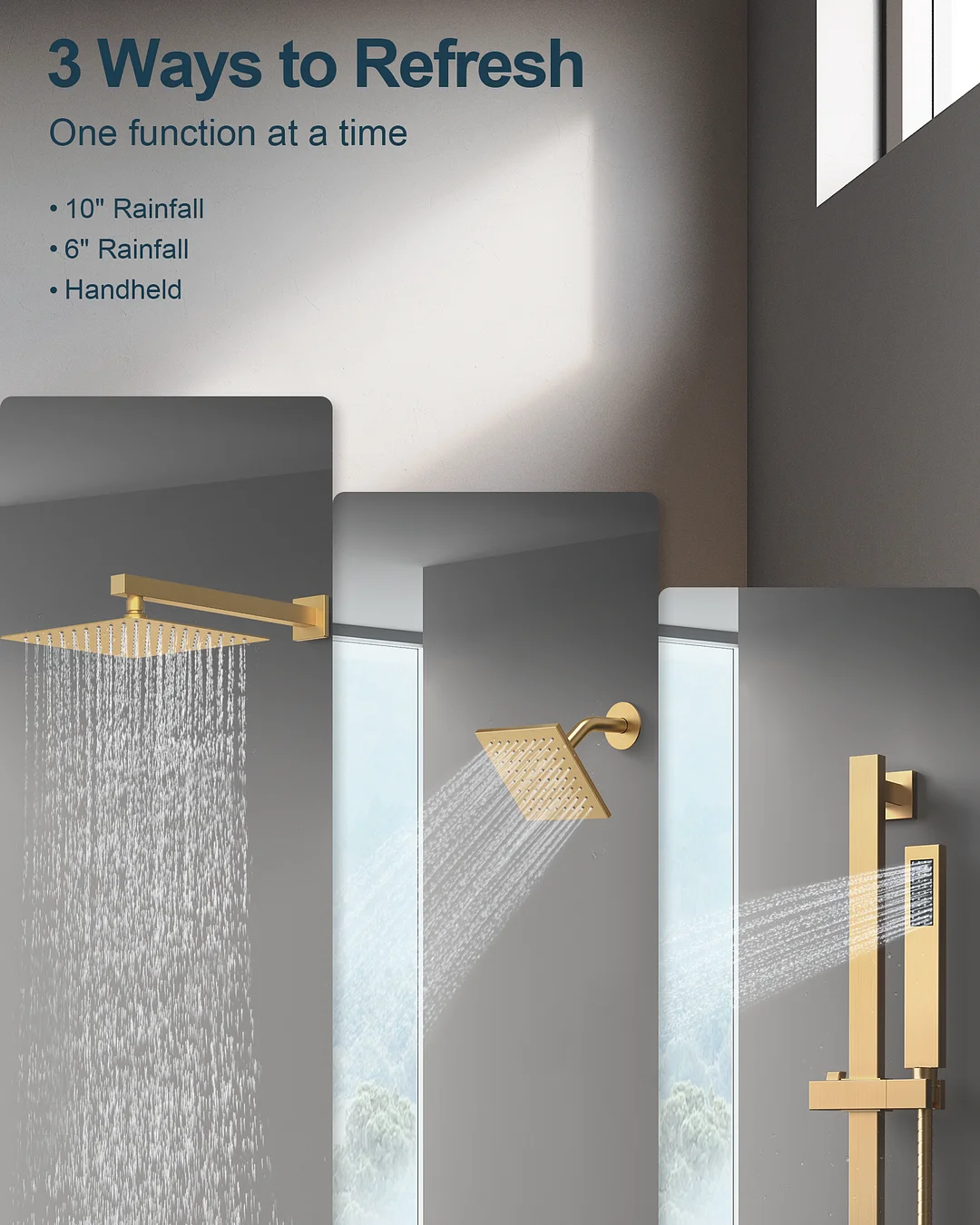 GRANDJOY SFS-1059-GD10 Showerhead-Bar-Panels - View #9
