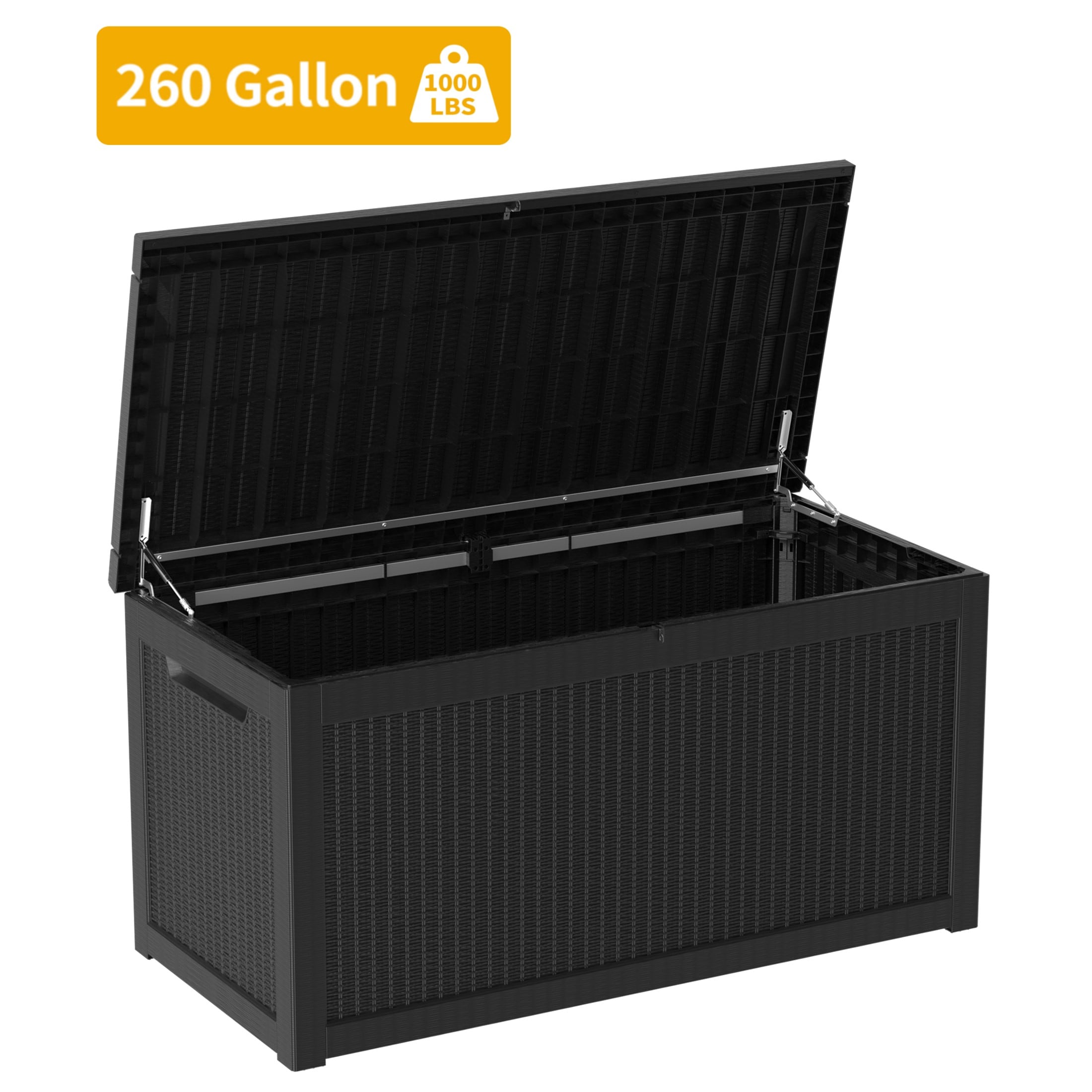 Mondawe OR-23226-BY 68-in L x 32-in 260-Gallon Black Plastic Deck Box