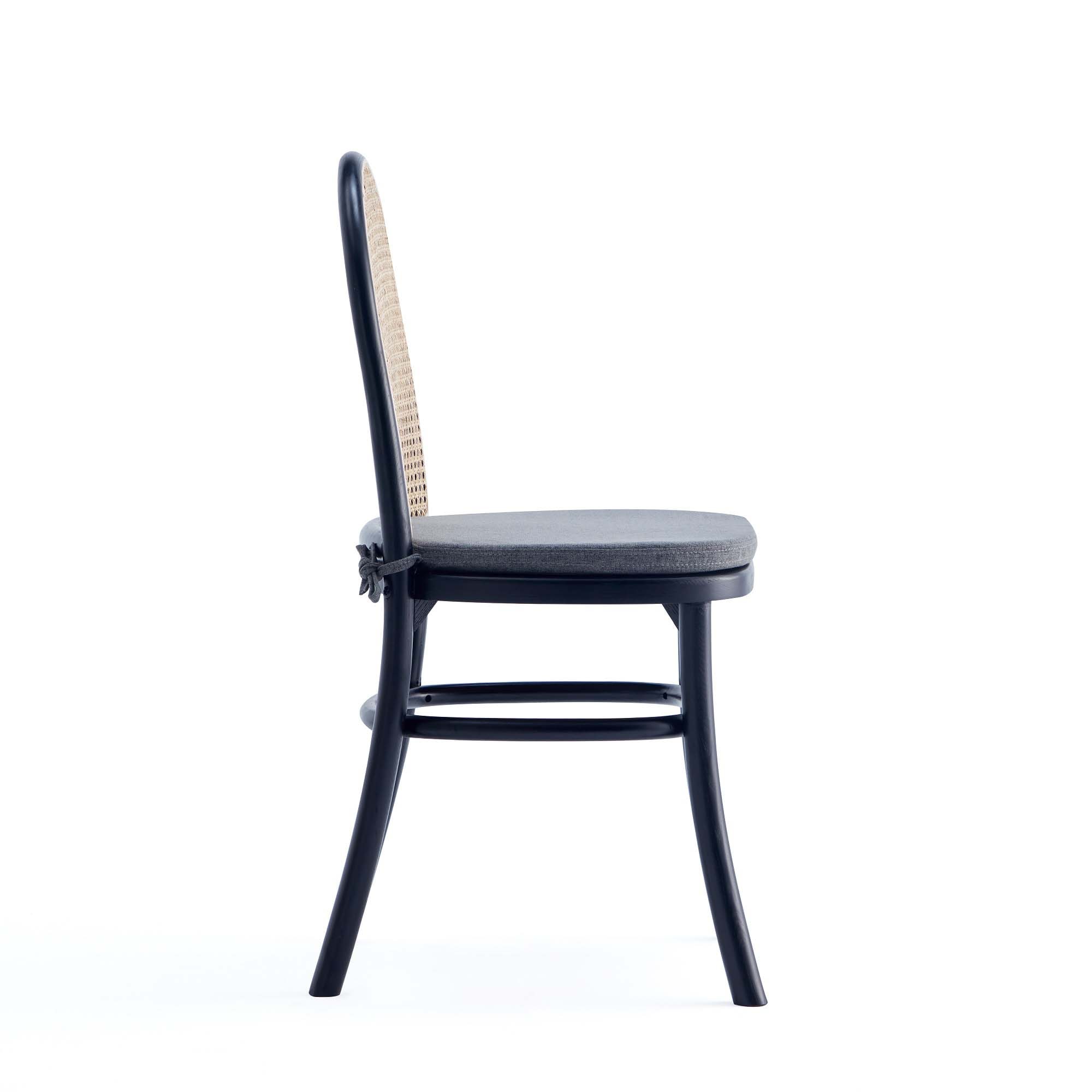 Black Ash Wood Rectangular Dining Table with 6 Chairs