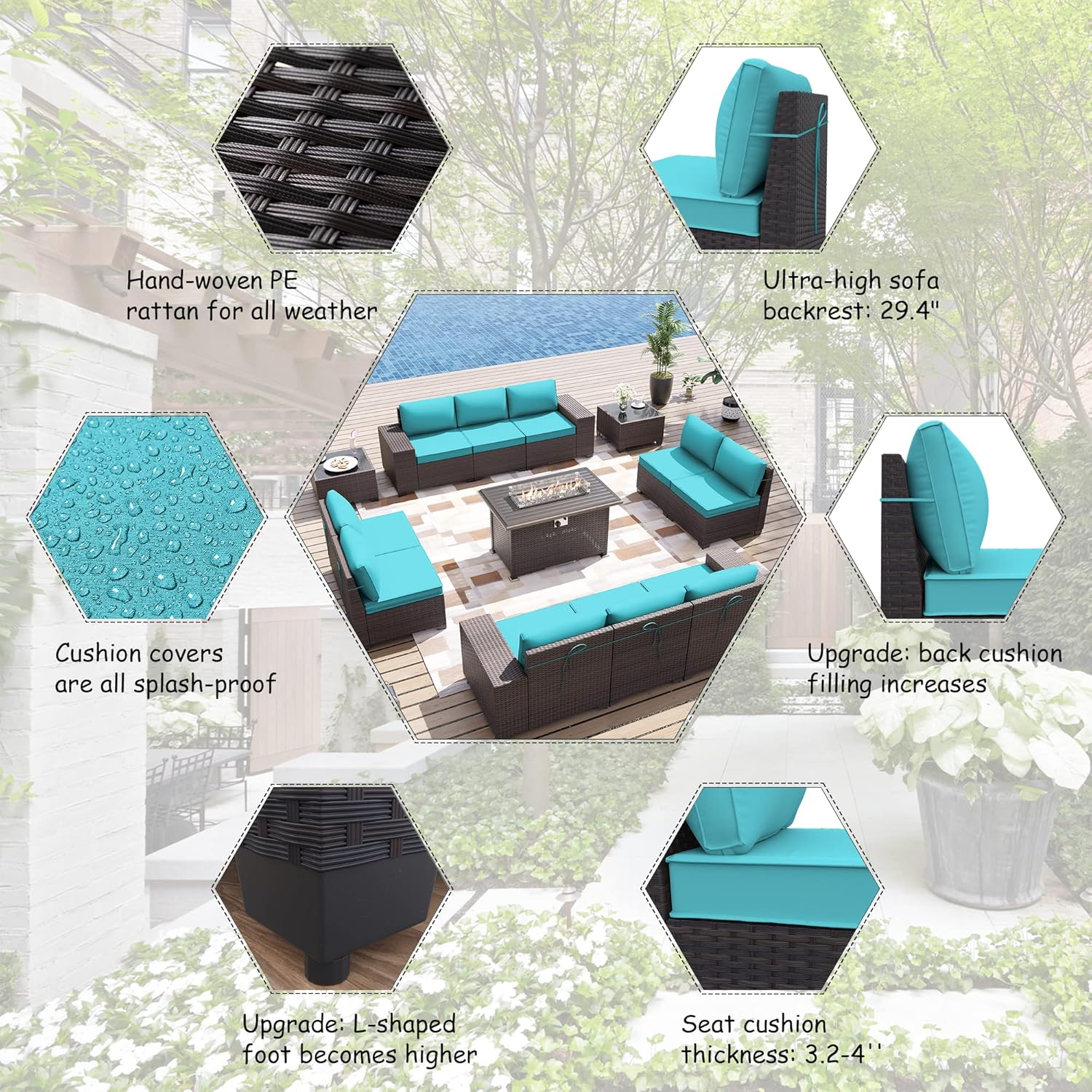 ALAULM LS-12PCS+FP-BLUE Patio-Conversation-Sets - View #5